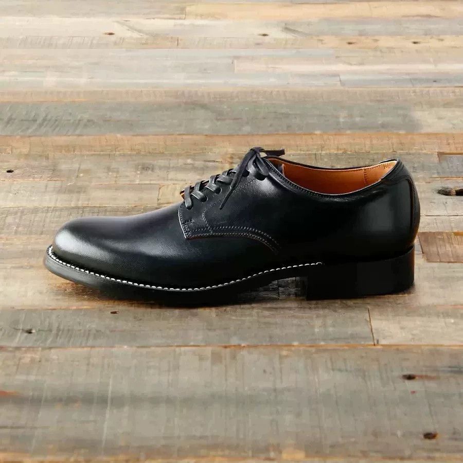 The Flat Head Black Leather Low-Top Derby Shoes Size US 8.5 / EU 41-42 - 2 Thumbnail