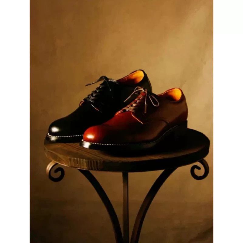 The Flat Head Black Leather Low-Top Derby Shoes Size US 8.5 / EU 41-42 - 6 Thumbnail