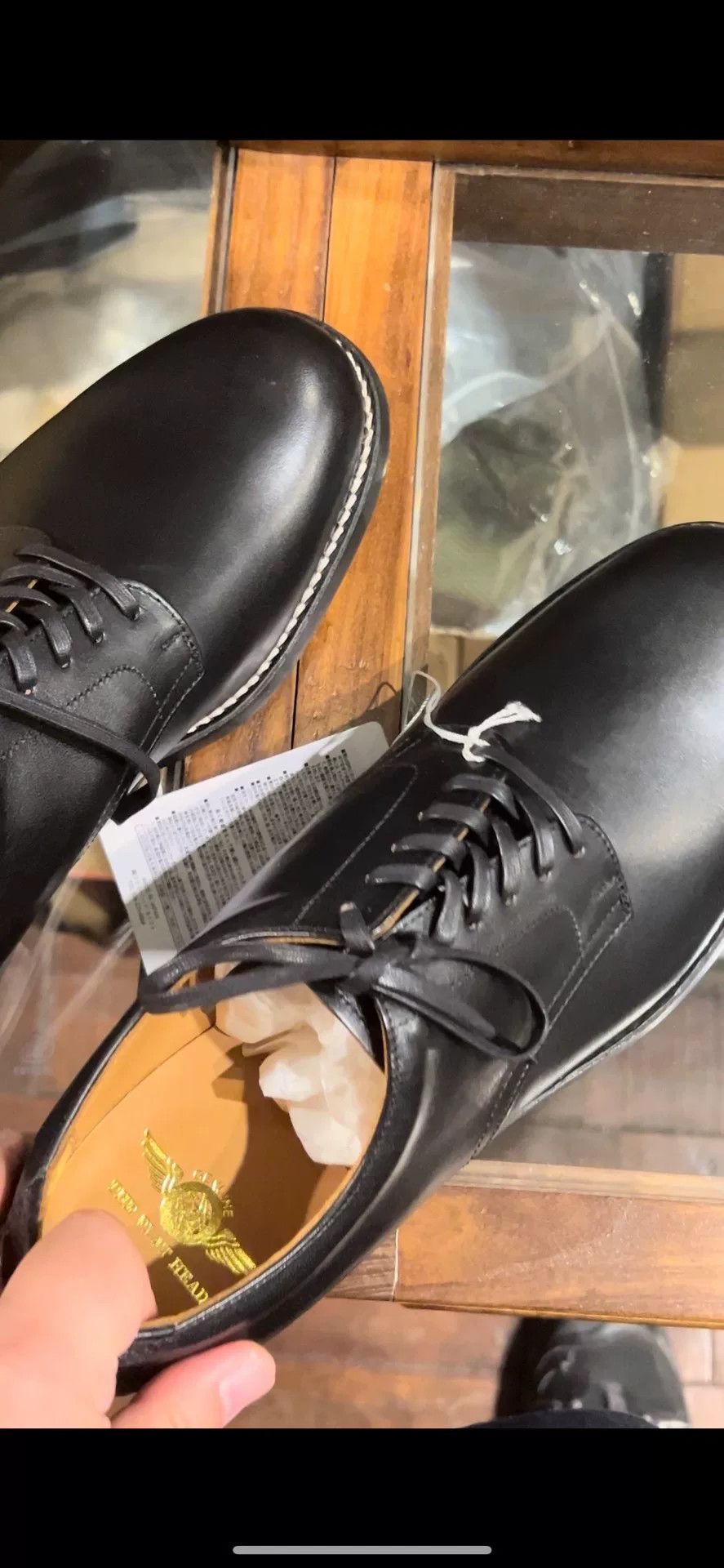 The Flat Head Black Leather Low-Top Derby Shoes Size US 8.5 / EU 41-42 - 9 Thumbnail