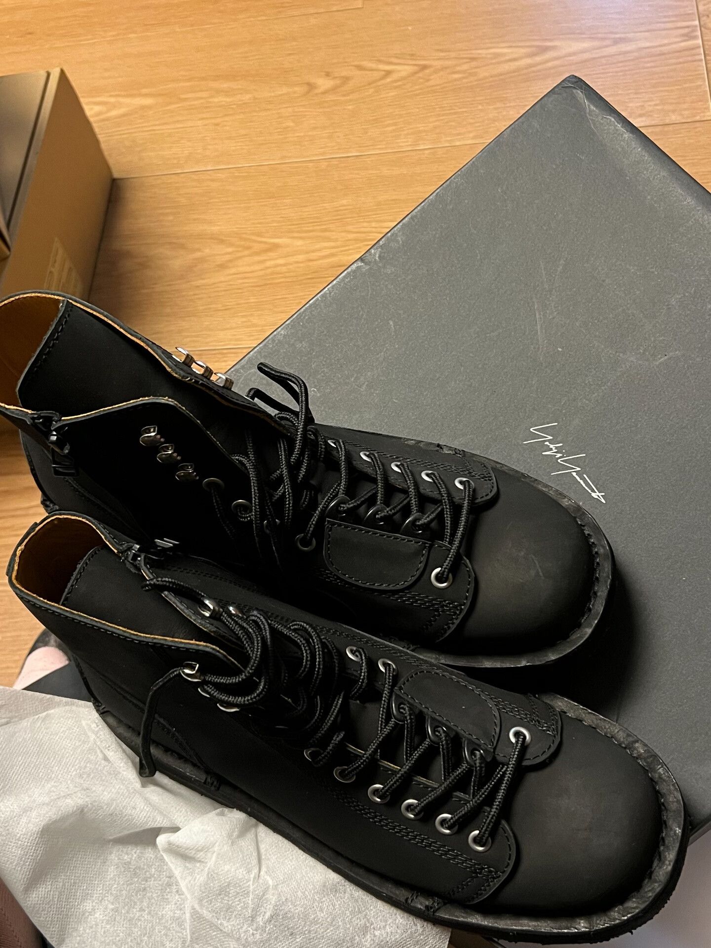 Yohji Yamamoto Yohji Yamamoto Black Ankle Boots Size US 5 / EU 37 - 7 Thumbnail