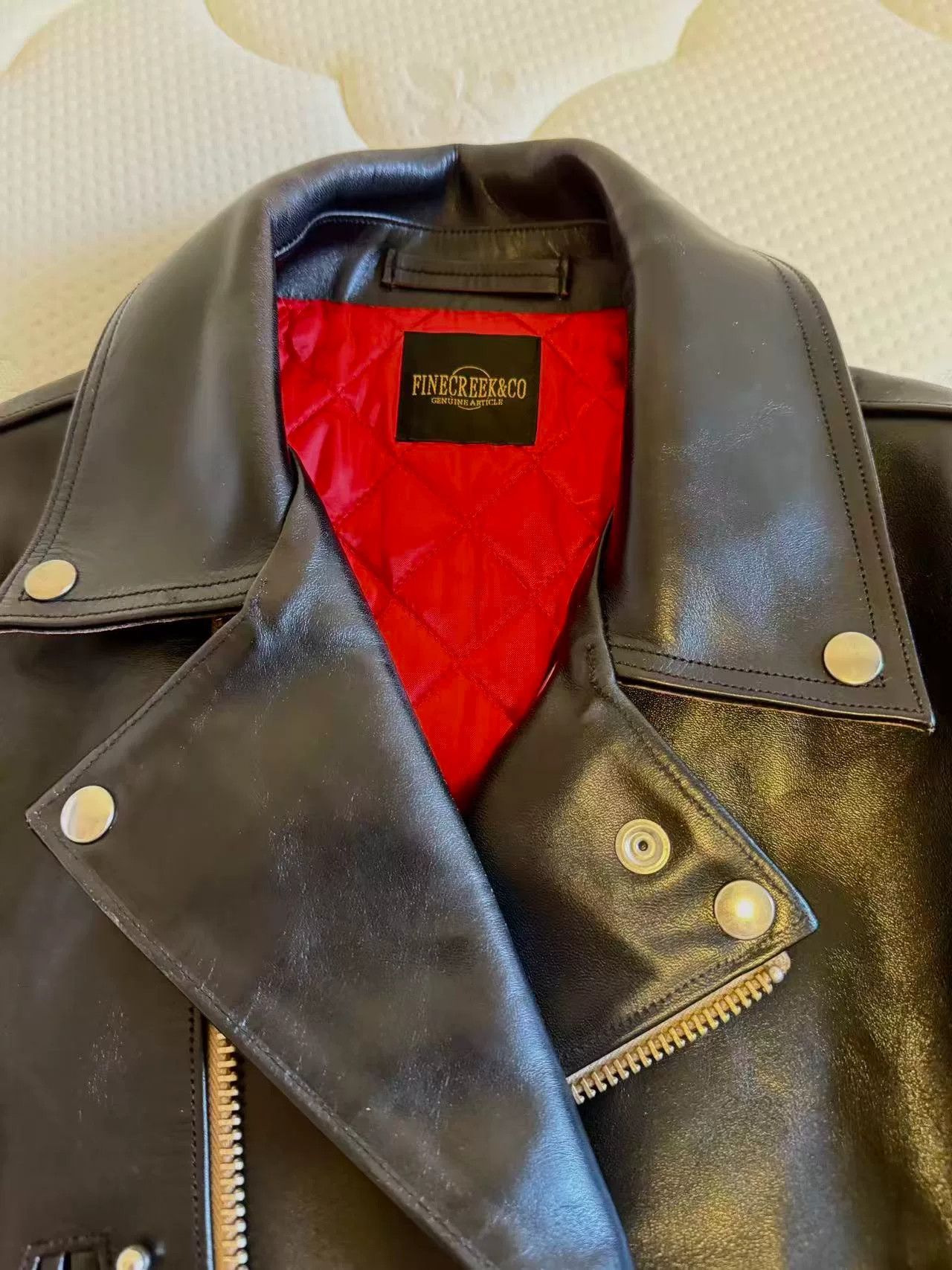 Fine Creek Fine Creek Vintage Motorcycle Leather Jacket Size US XS / EU 42 / 0 - 2 Thumbnail