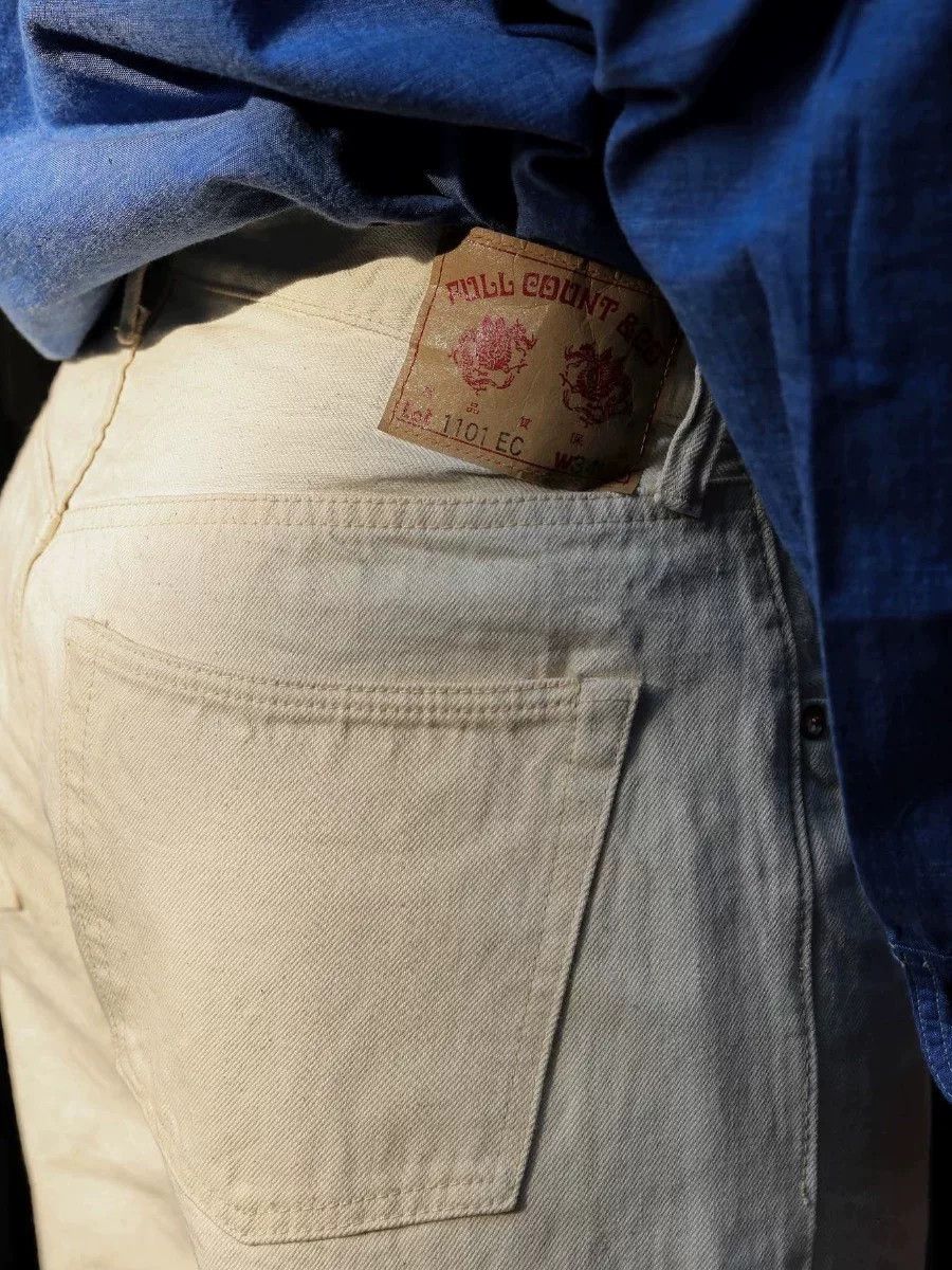 Full Count & Co. WHITE CLASSIC STRAIGHT LEG HIGH WAIST JEANS Size US 36 / EU 52 - 6 Thumbnail