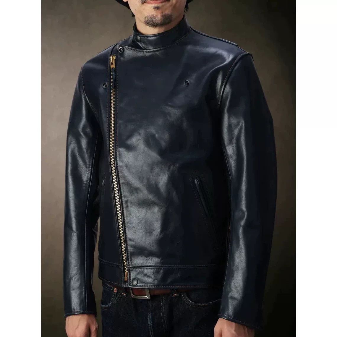 The Flat Head Classic Stand Collar Motorcycle Jacket Size US XS / EU 42 / 0 - 3 Thumbnail