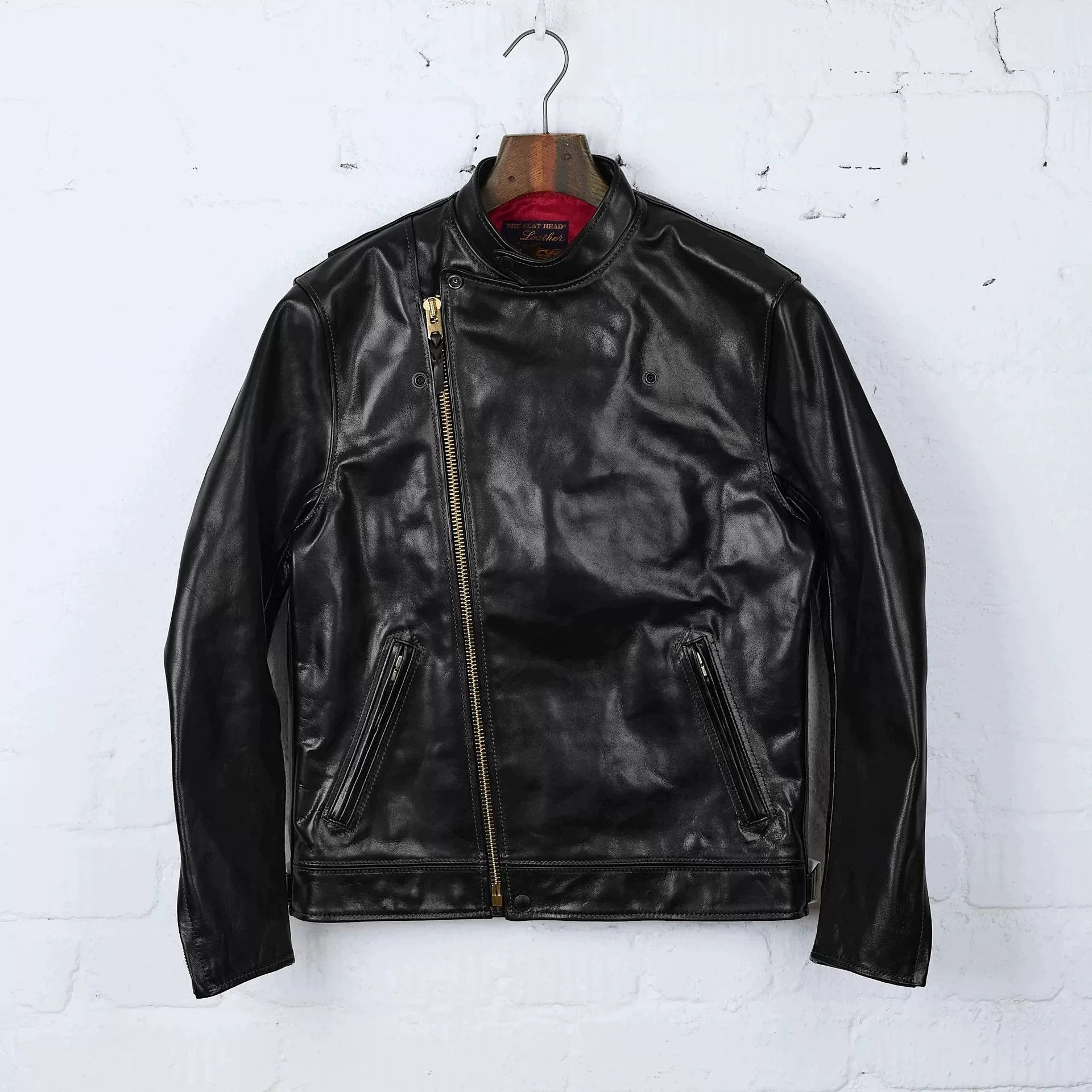 The Flat Head Classic Stand Collar Motorcycle Jacket Size US XS / EU 42 / 0 - 5 Thumbnail