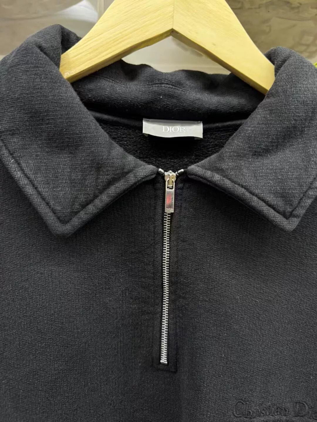 Dior black embroidered logo half-zip sweatshirt Size US L / EU 52-54 / 3 - 7 Thumbnail