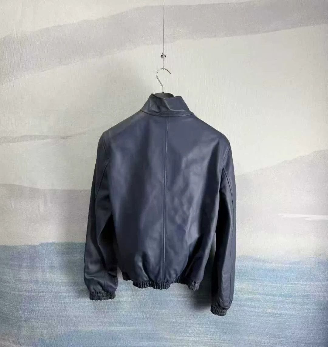 Louis Vuitton Louis Vuitton Logo Leather Jacket in Dark Blue Size US L / EU 52-54 / 3 - 3 Thumbnail