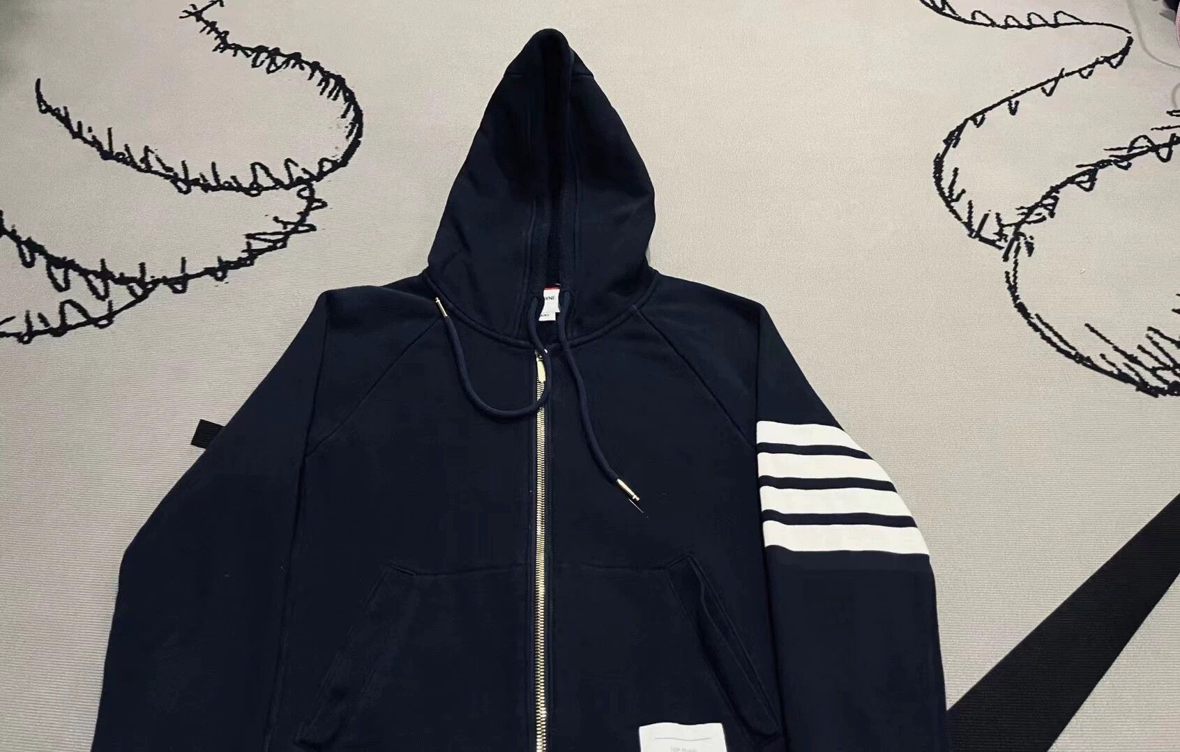 Thom Browne thom browne navy knitted hoodie jacket Size US S / EU 44-46 / 1 - 3 Thumbnail