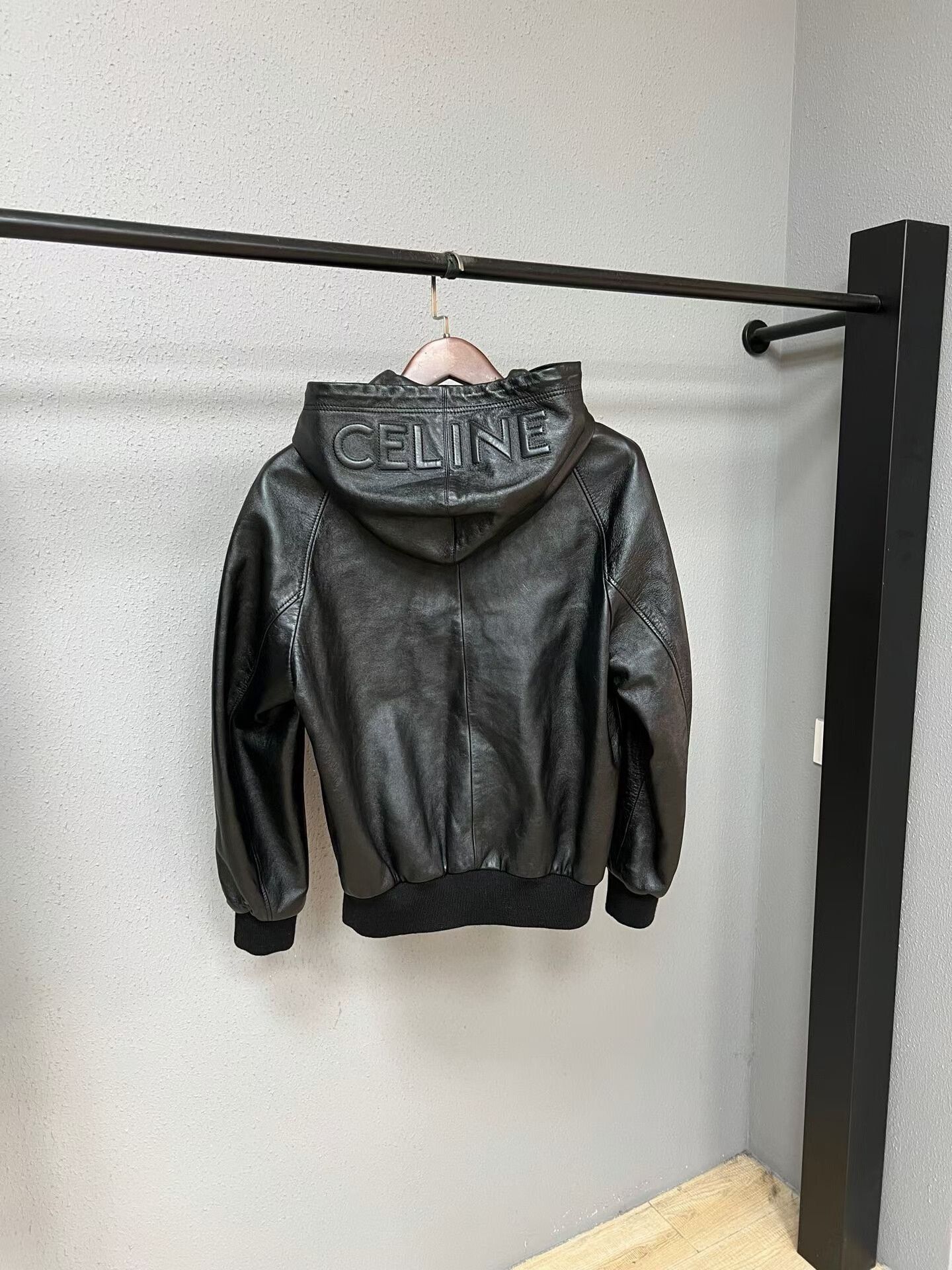 Celine celine black lambskin logo hoodie jacket Size US L / EU 52-54 / 3 - 2 Thumbnail