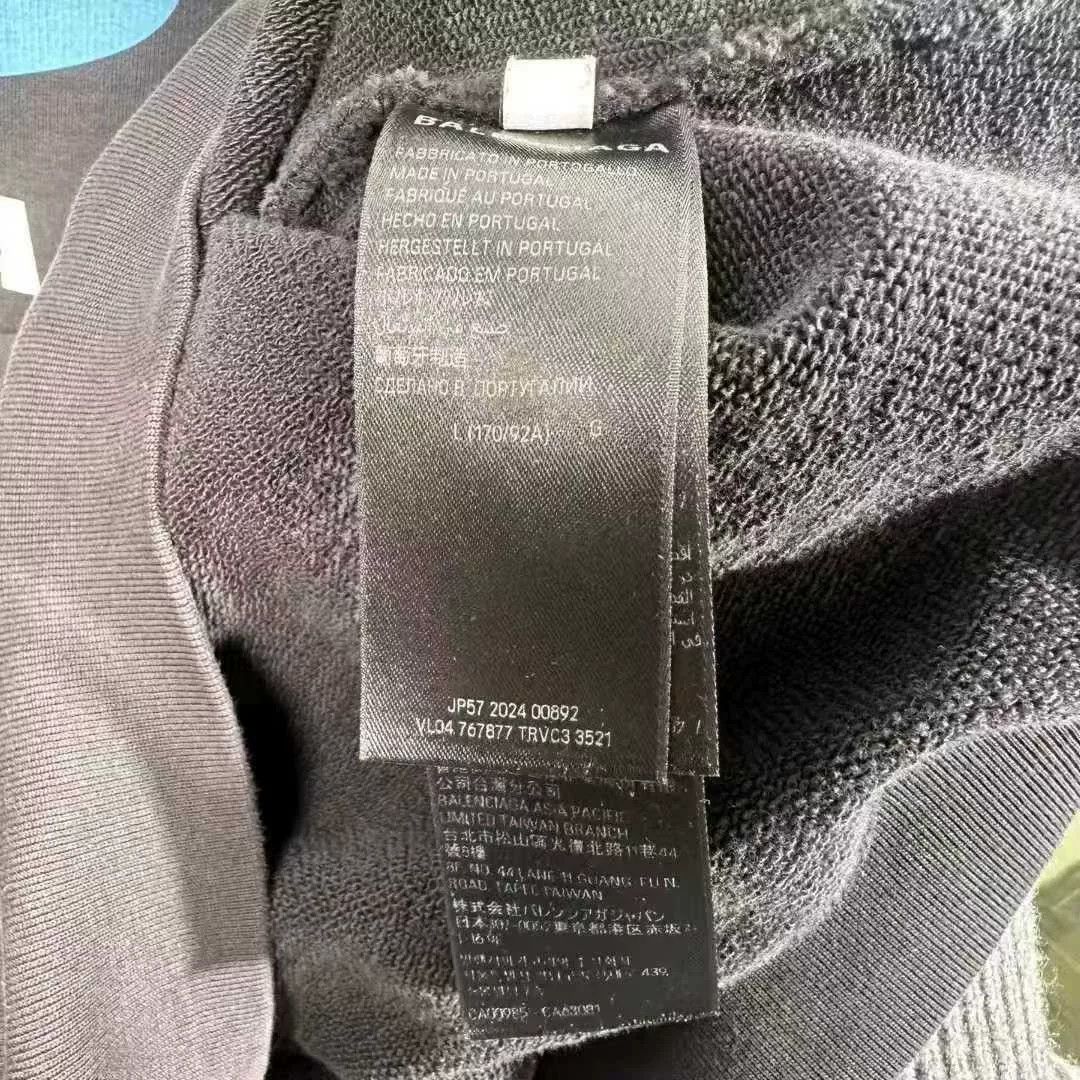 Balenciaga balenciaga logo black hoodie with wave design Size US L / EU 52-54 / 3 - 4 Thumbnail