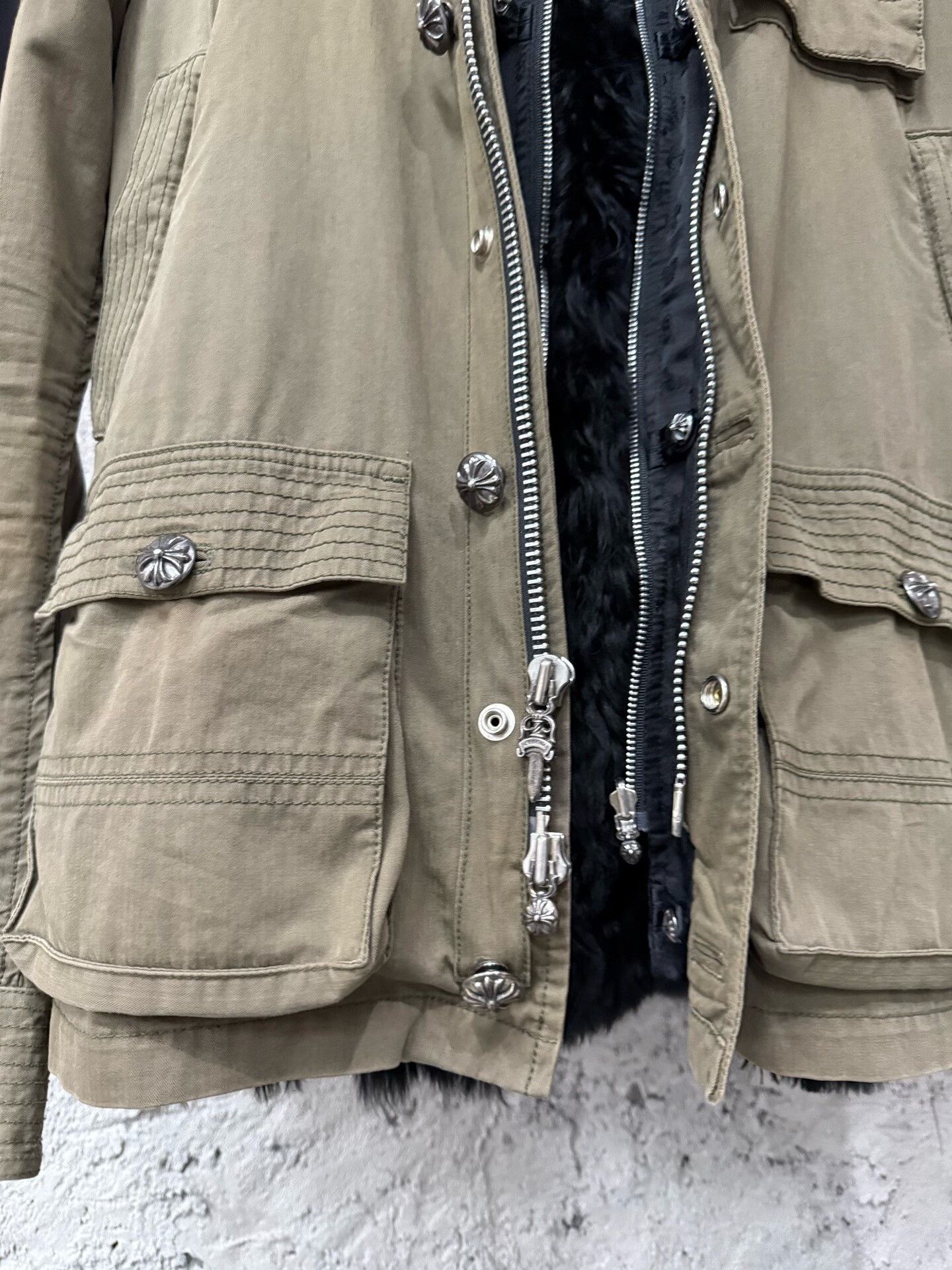 Chrome Hearts chrome hearts military green fur jacket Size US M / EU 48-50 / 2 - 8 Thumbnail
