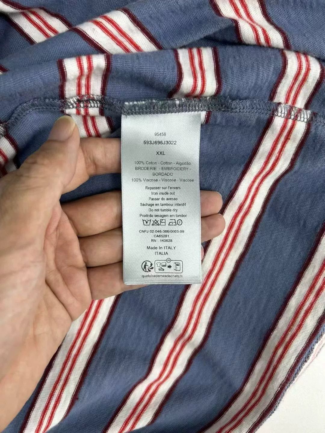 Dior Dior Purple Striped Short Sleeve T-Shirt Size XXL / US 16-18 / IT 52-54 - 3 Thumbnail