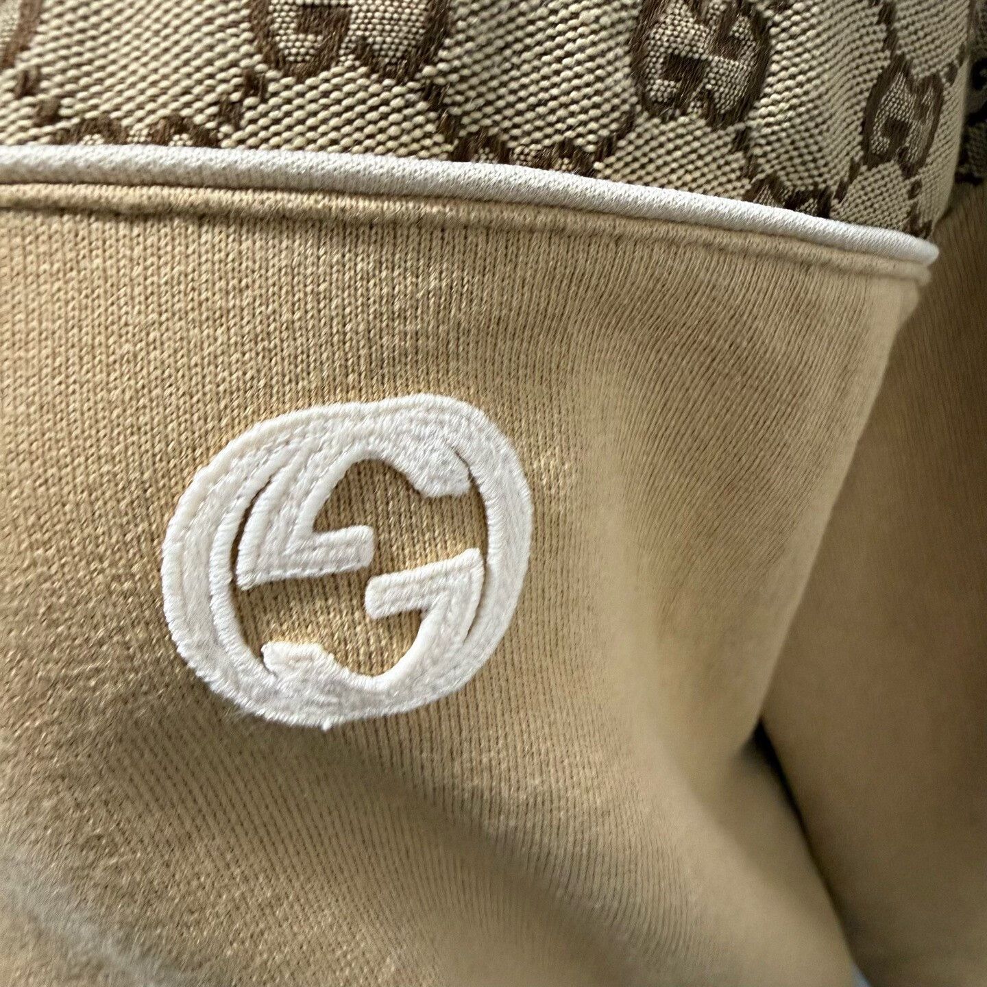 Gucci Gucci Monogram Zip Jacket in Beige Size XXS / US 00 / IT 34 - 4 Thumbnail