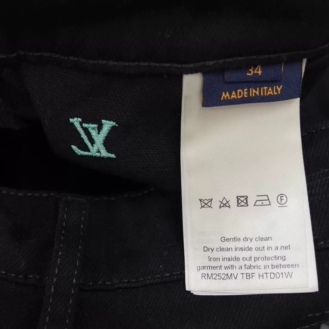 Louis Vuitton latest lv logo embroidered denim pants Size US 34 / EU 50 - 4 Thumbnail