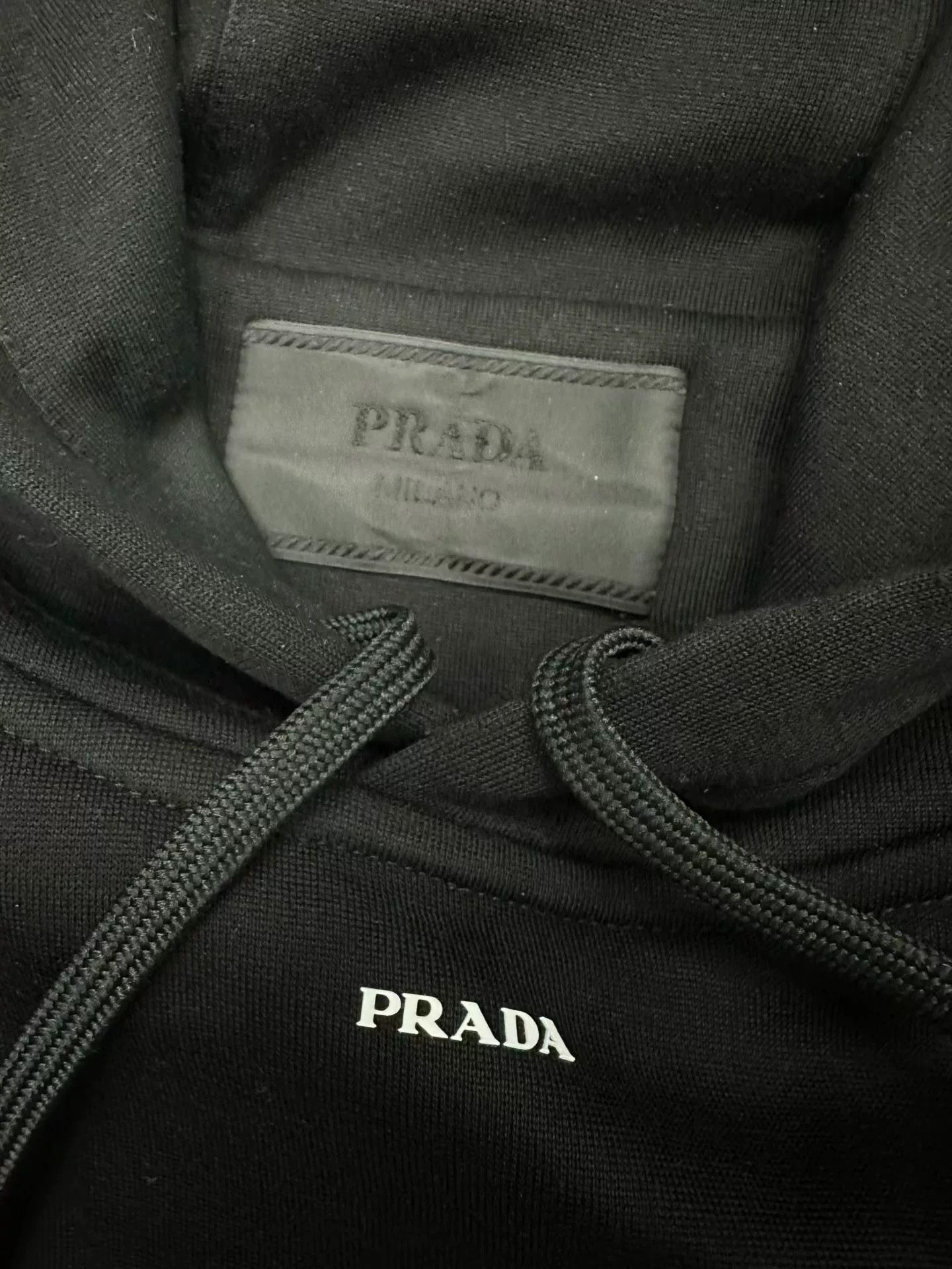 Prada prada black hoodie with lettering, size xxl Size US XXL / EU 58 / 5 - 3 Thumbnail