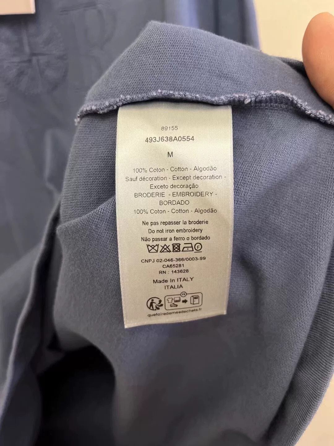 dior x stone island blue embroidered short sleeve