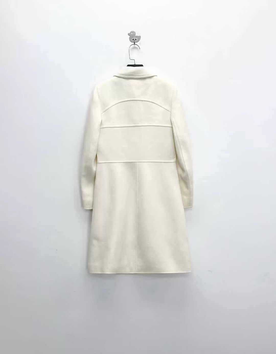 Prada Prada Cream Wool Blend Long Coat Size M / US 6-8 / IT 42-44 - 2 Thumbnail