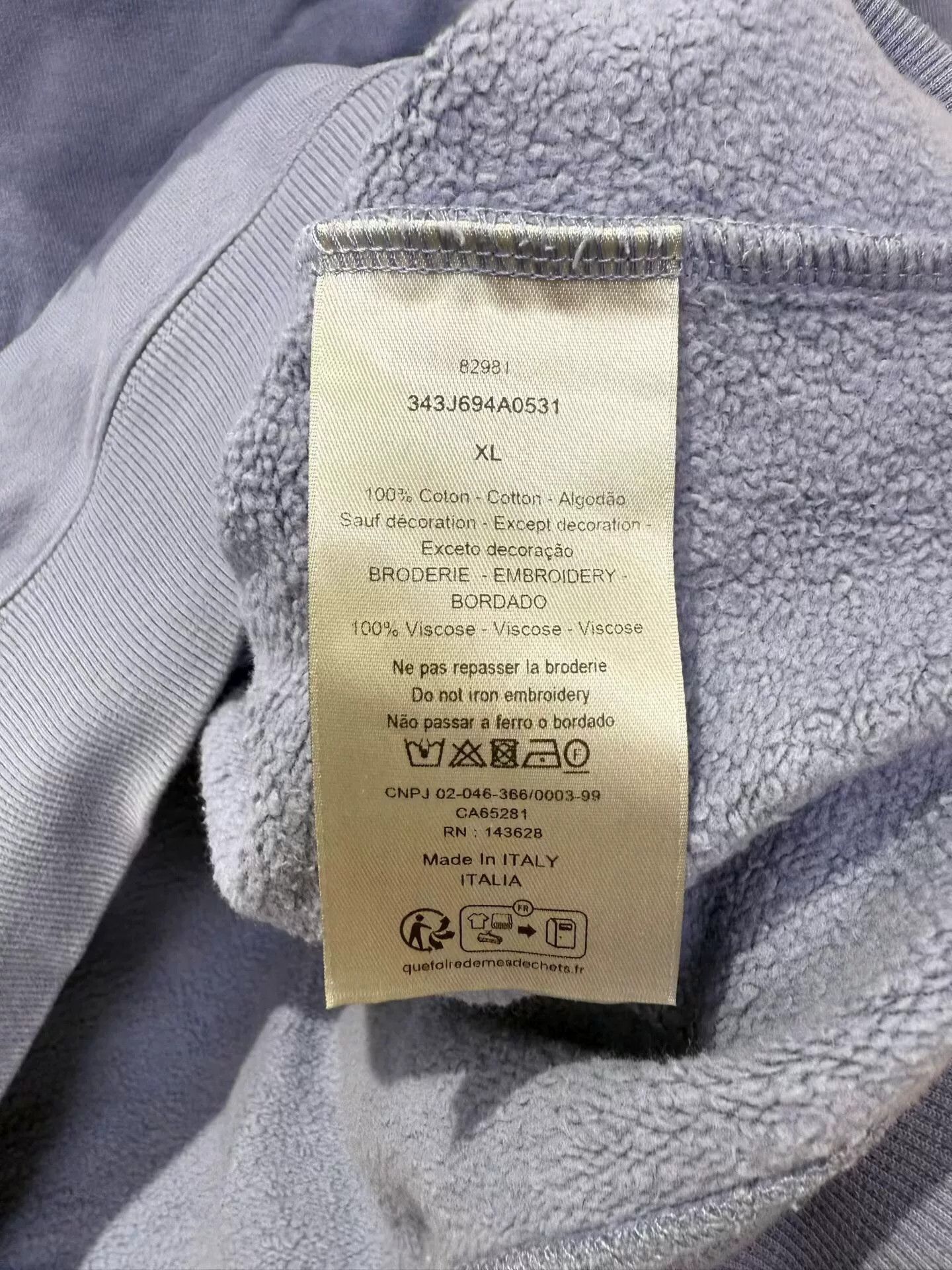 Dior dior blue embroidered logo sweatshirt with tags Size US XL / EU 56 / 4 - 3 Thumbnail
