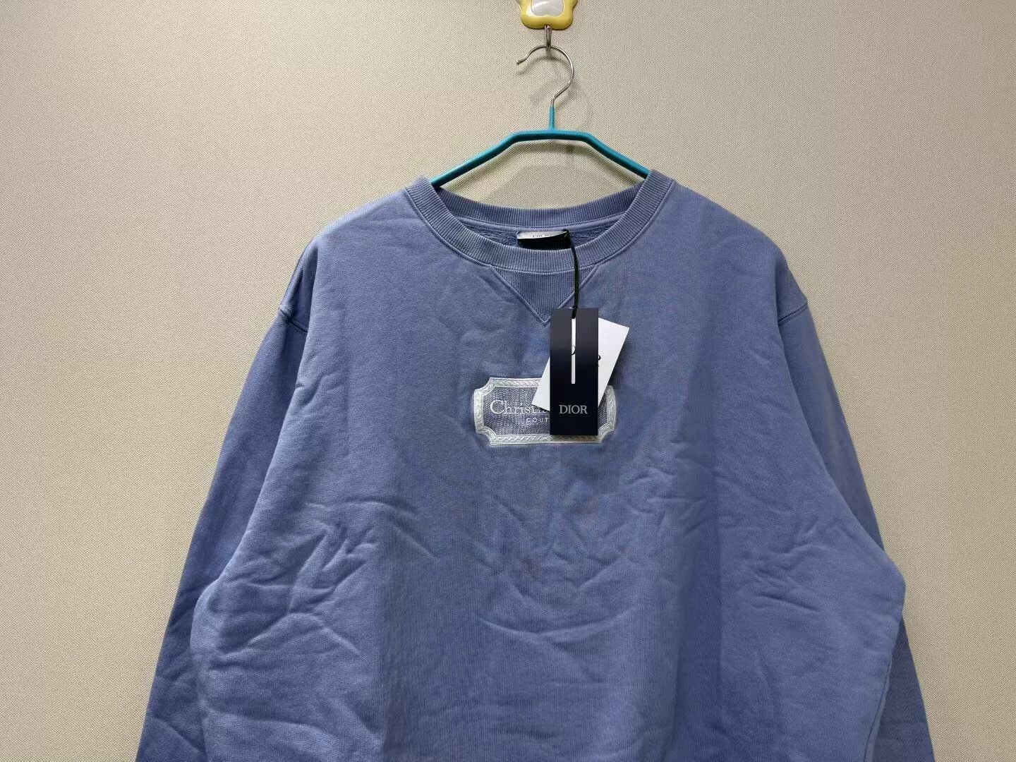 Dior dior blue embroidered logo sweatshirt with tags Size US XL / EU 56 / 4 - 2 Thumbnail