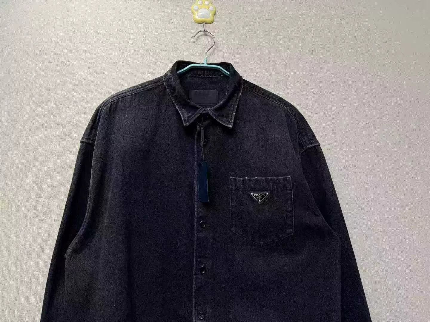 Prada prada black vintage logo denim jacket xl Size US XL / EU 56 / 4 - 2 Thumbnail