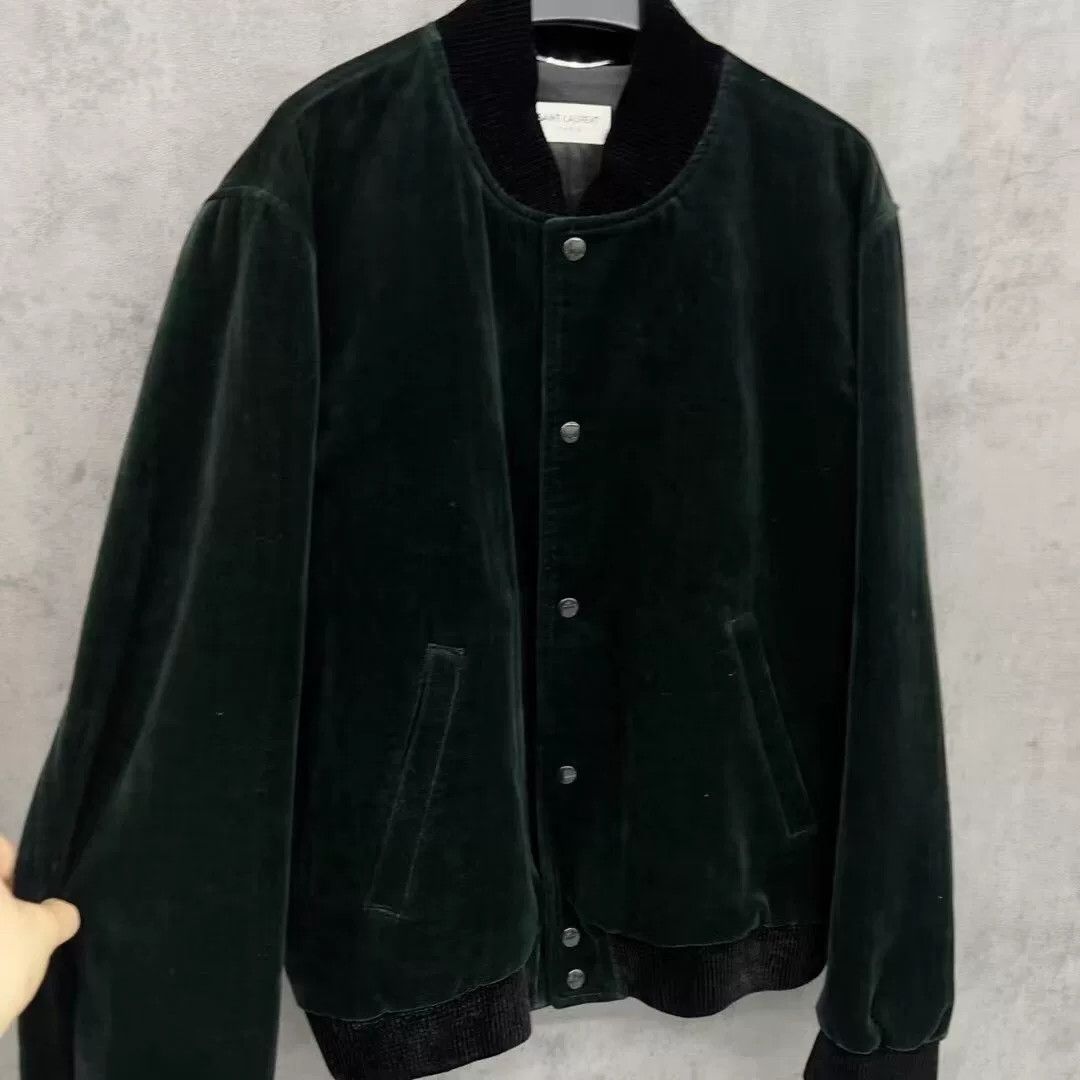 Saint Laurent Paris saint laurent green velvet embroidered jacket Size US XXL / EU 58 / 5 - 3 Thumbnail