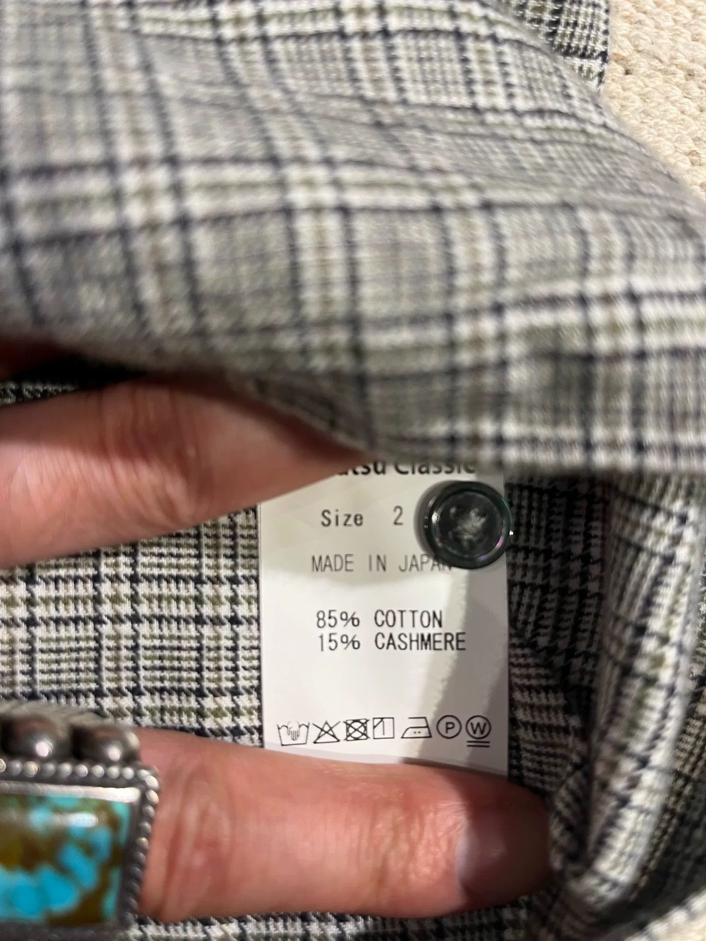 Porter Classic Cashmere Cotton Gold Check Shirt Size US M / EU 48-50 / 2 - 2 Thumbnail