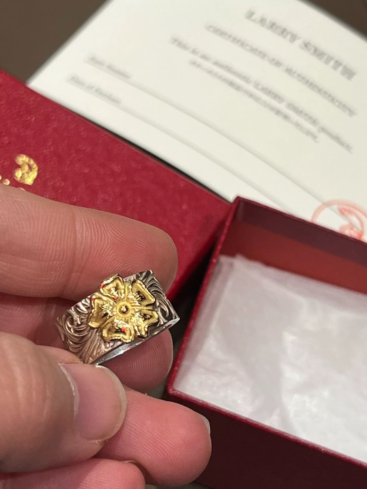 Larry Smith LARRY SMITH Floral Pattern Ring Size ONE SIZE - 5 Thumbnail