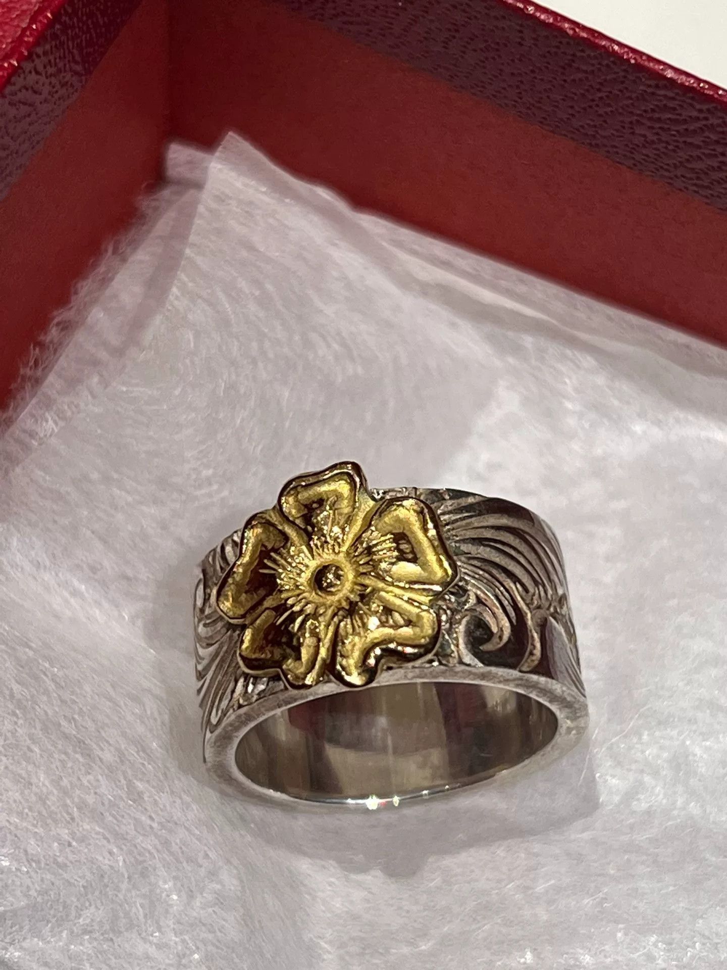 Larry Smith LARRY SMITH Floral Pattern Ring Size ONE SIZE - 2 Thumbnail
