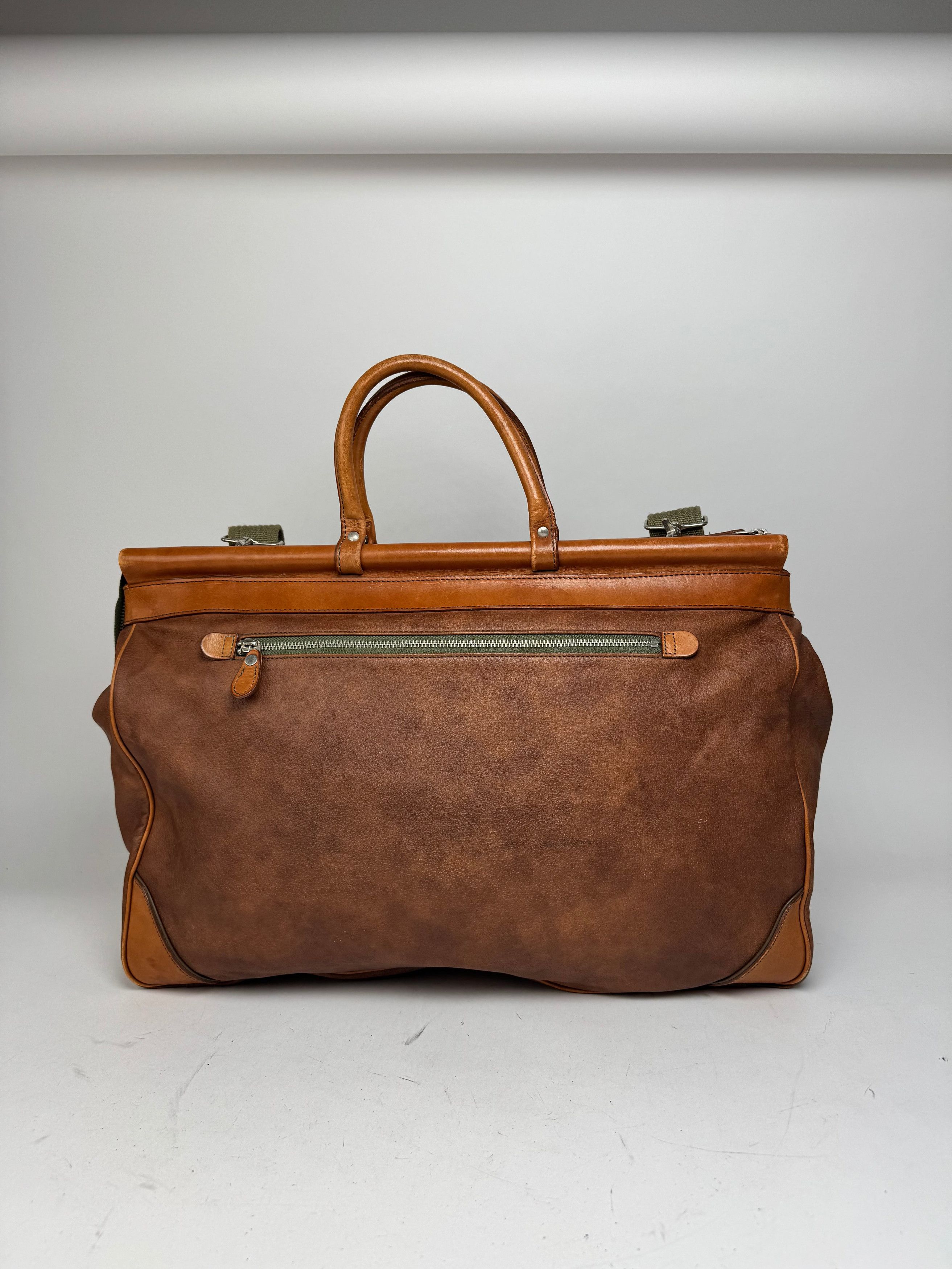 Courreges Vintage Leather Travel Bag Brown Size ONE SIZE - 8 Thumbnail