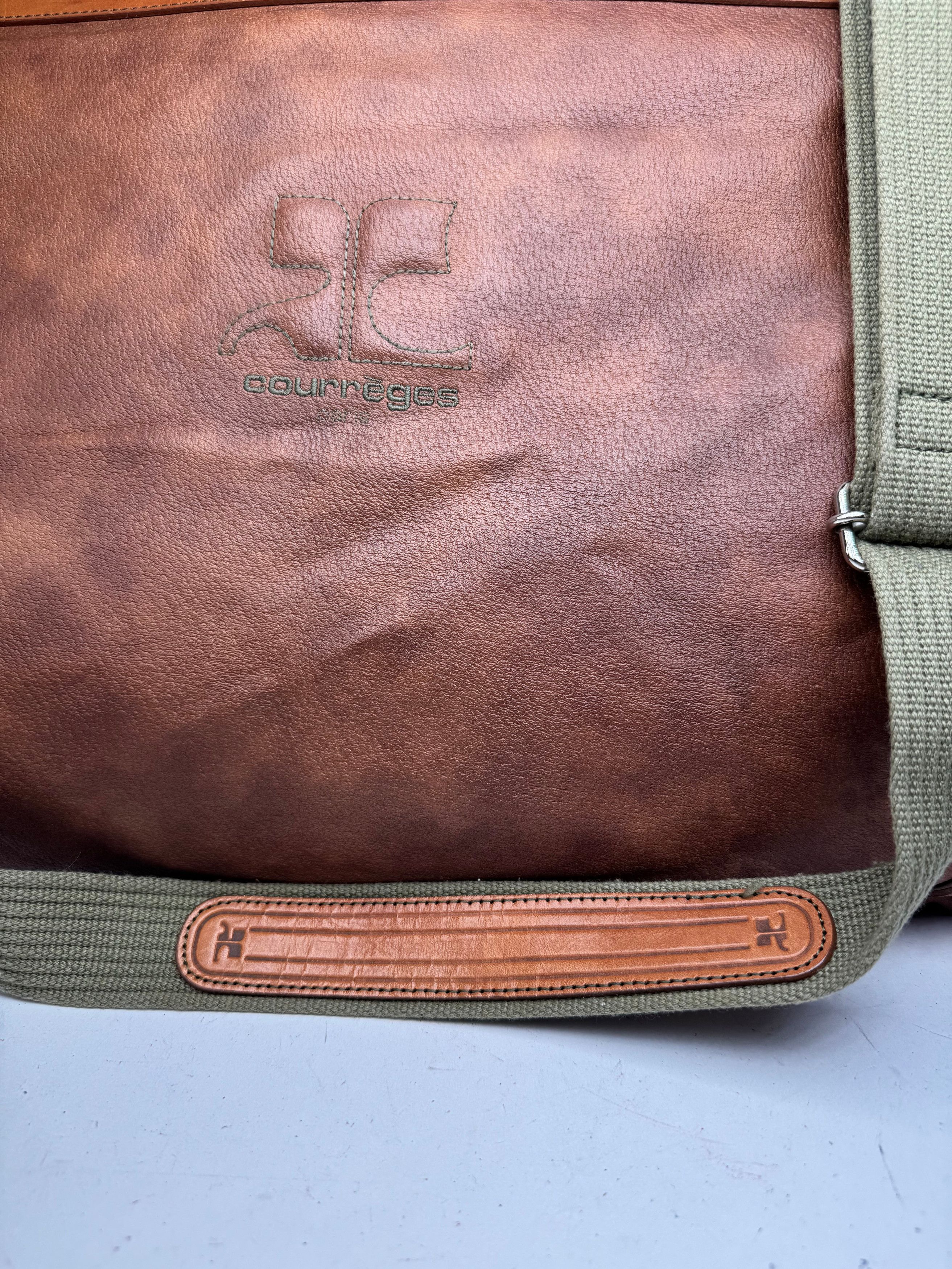 Courreges Vintage Leather Travel Bag Brown Size ONE SIZE - 6 Thumbnail