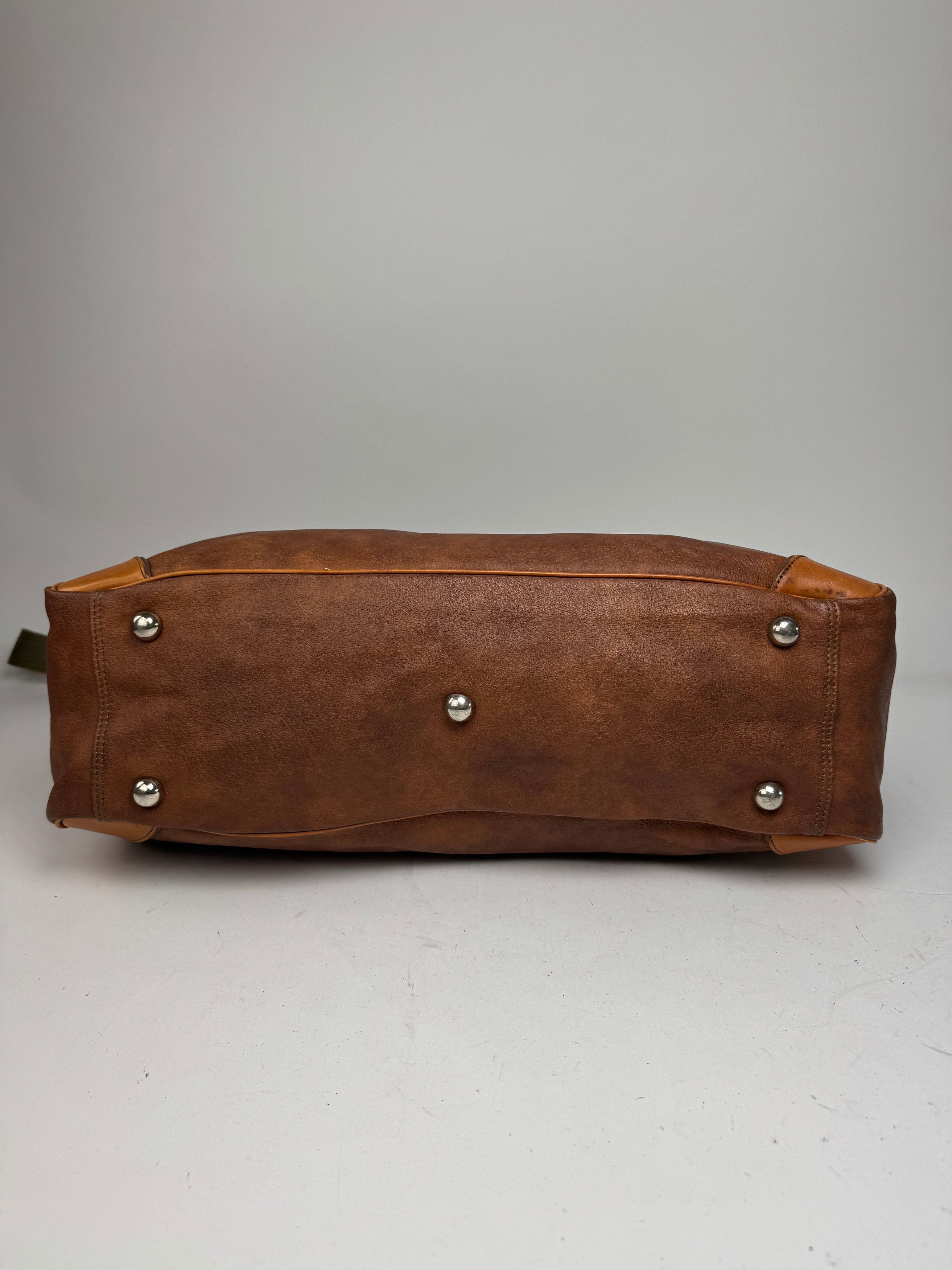 Courreges Vintage Leather Travel Bag Brown Size ONE SIZE - 13 Thumbnail