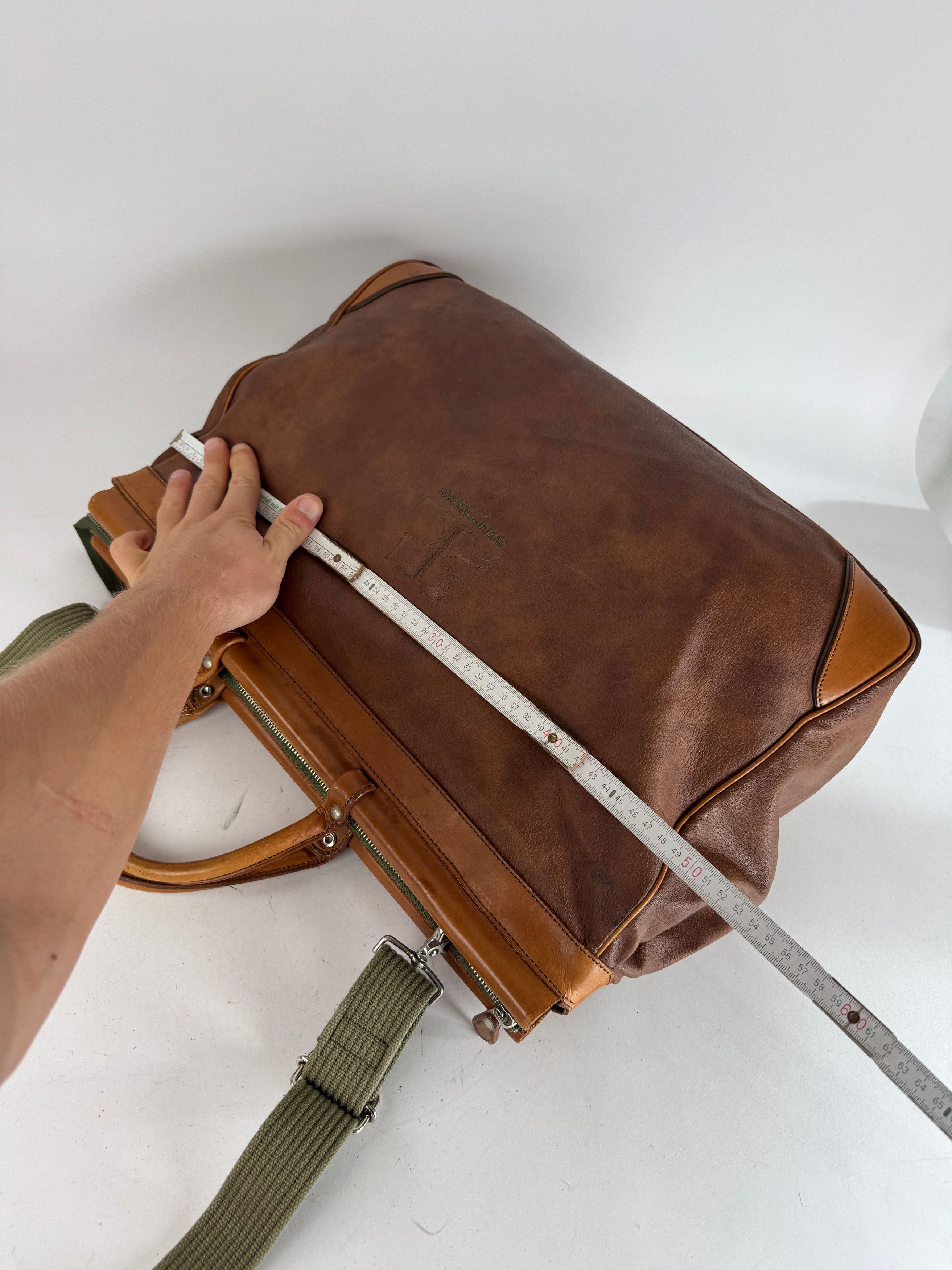 Courreges Vintage Leather Travel Bag Brown Size ONE SIZE - 11 Thumbnail
