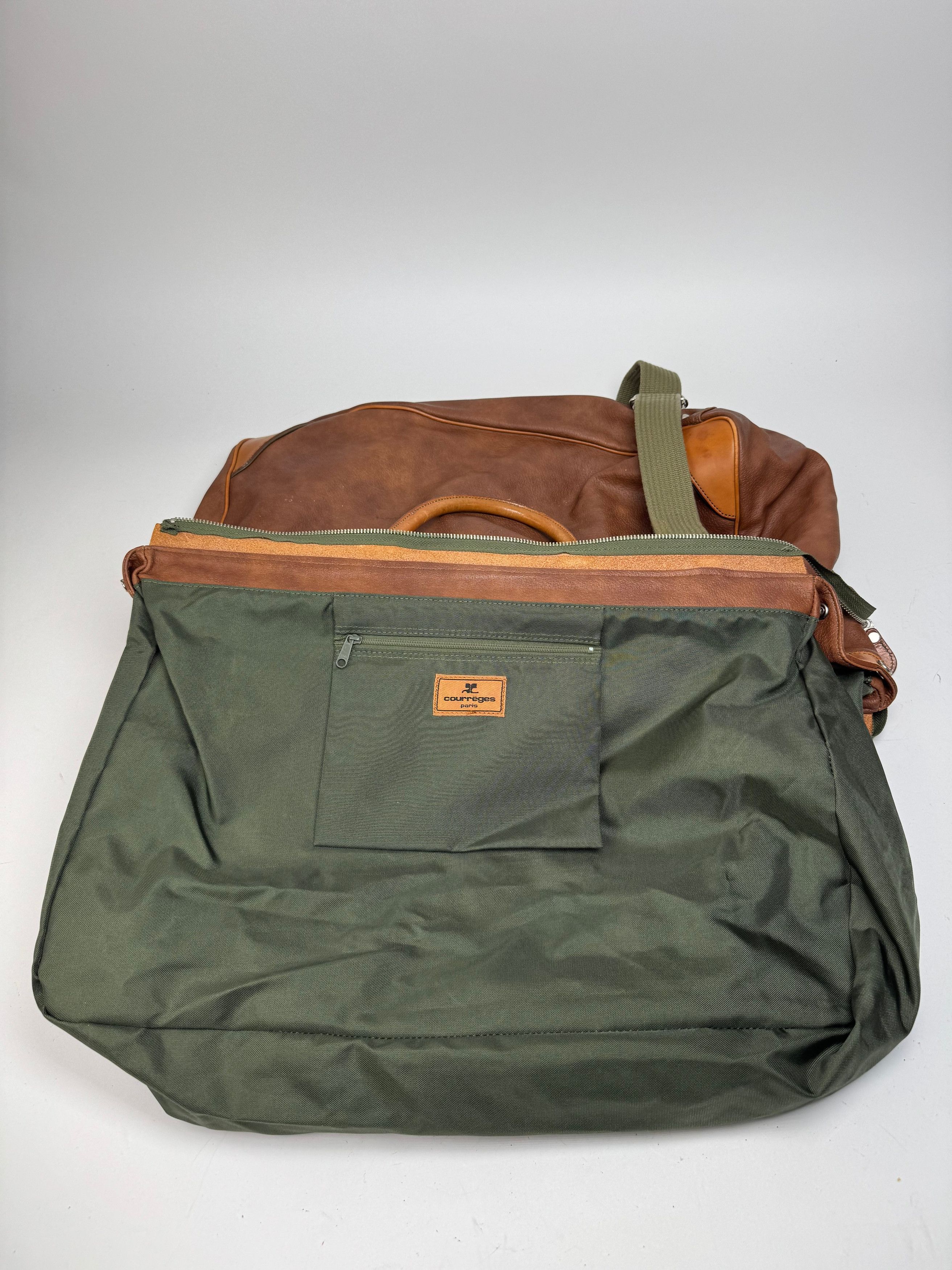 Courreges Vintage Leather Travel Bag Brown Size ONE SIZE - 3 Thumbnail