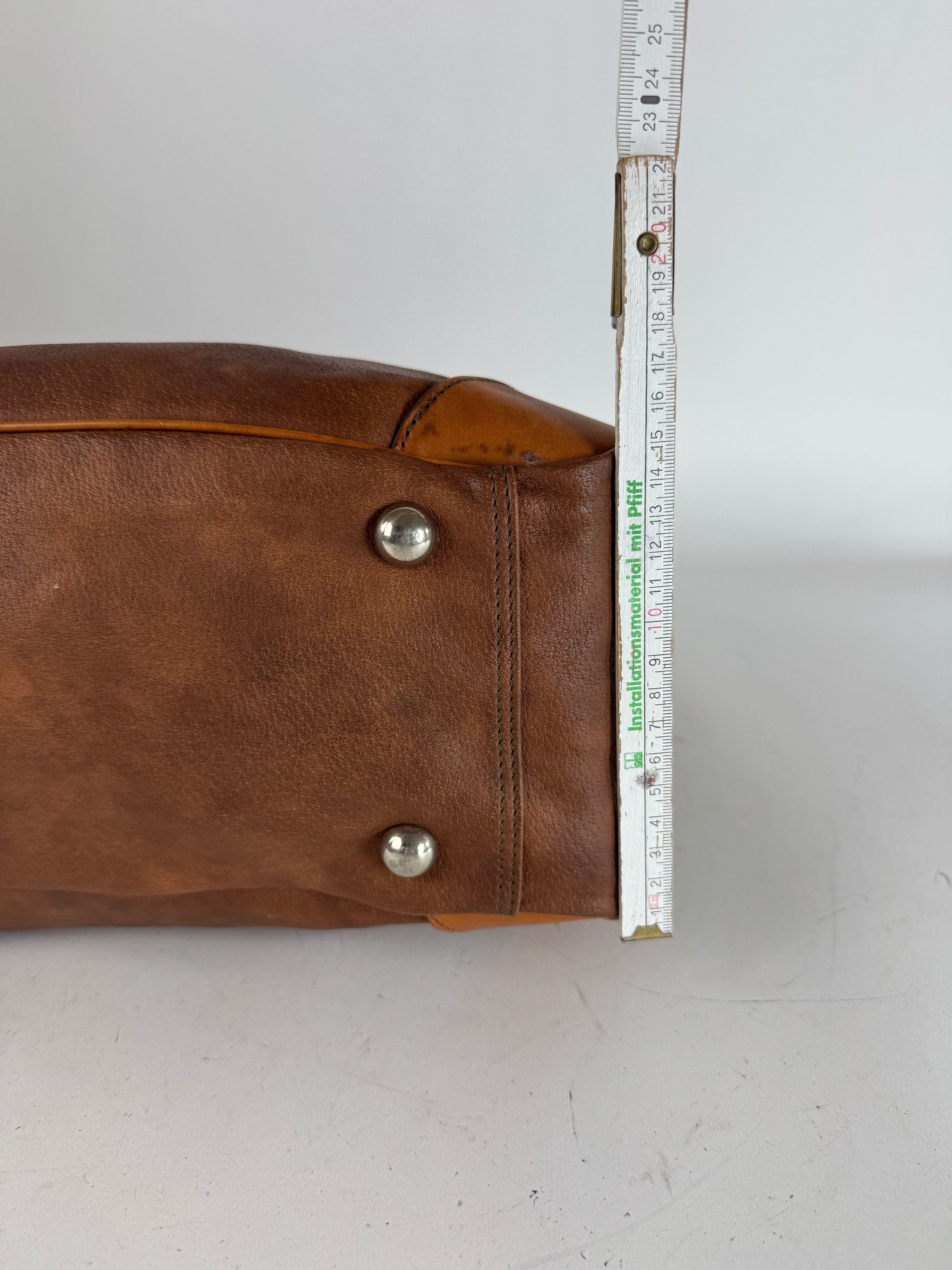 Courreges Vintage Leather Travel Bag Brown Size ONE SIZE - 14 Thumbnail