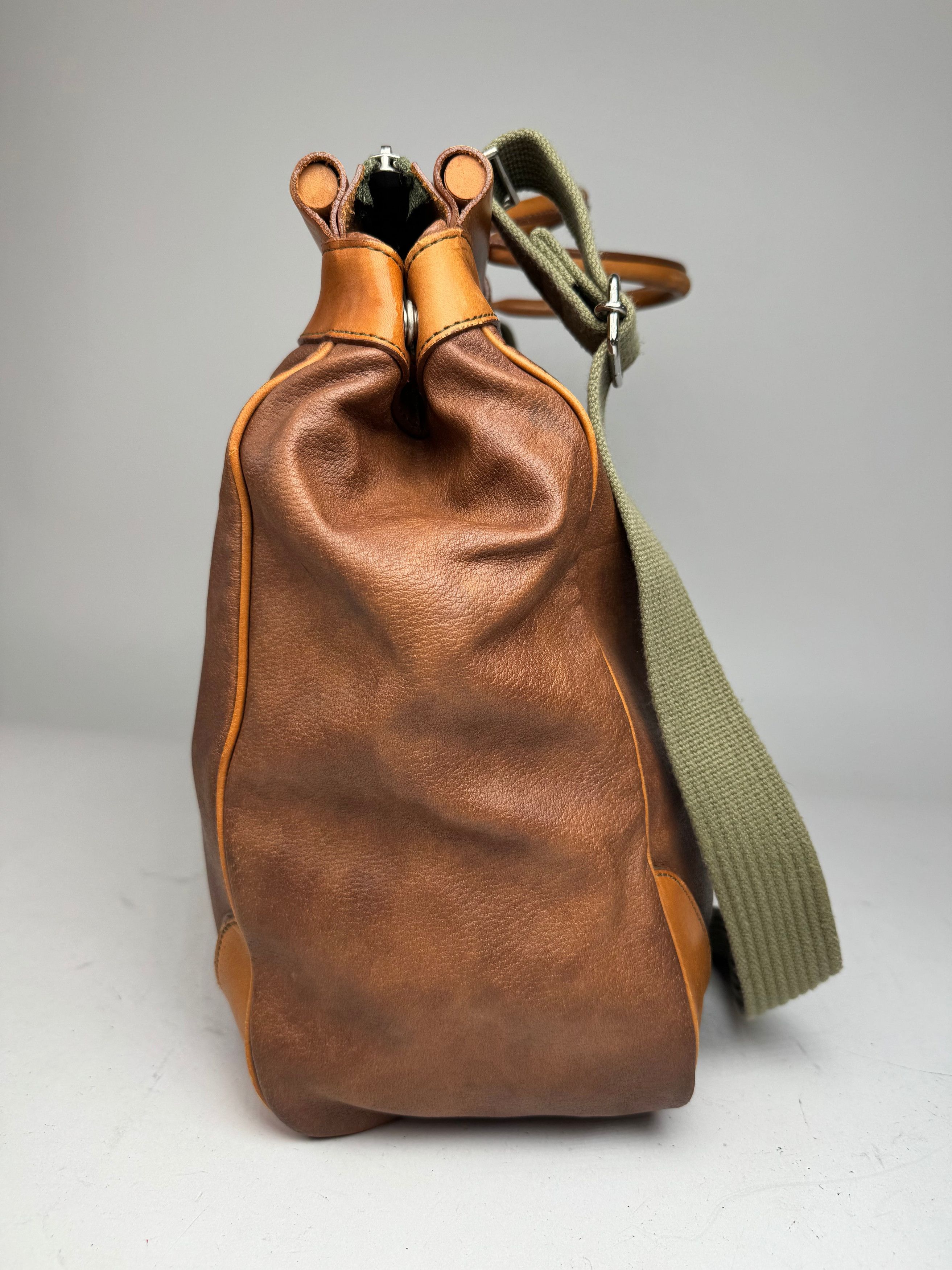 Courreges Vintage Leather Travel Bag Brown Size ONE SIZE - 7 Thumbnail