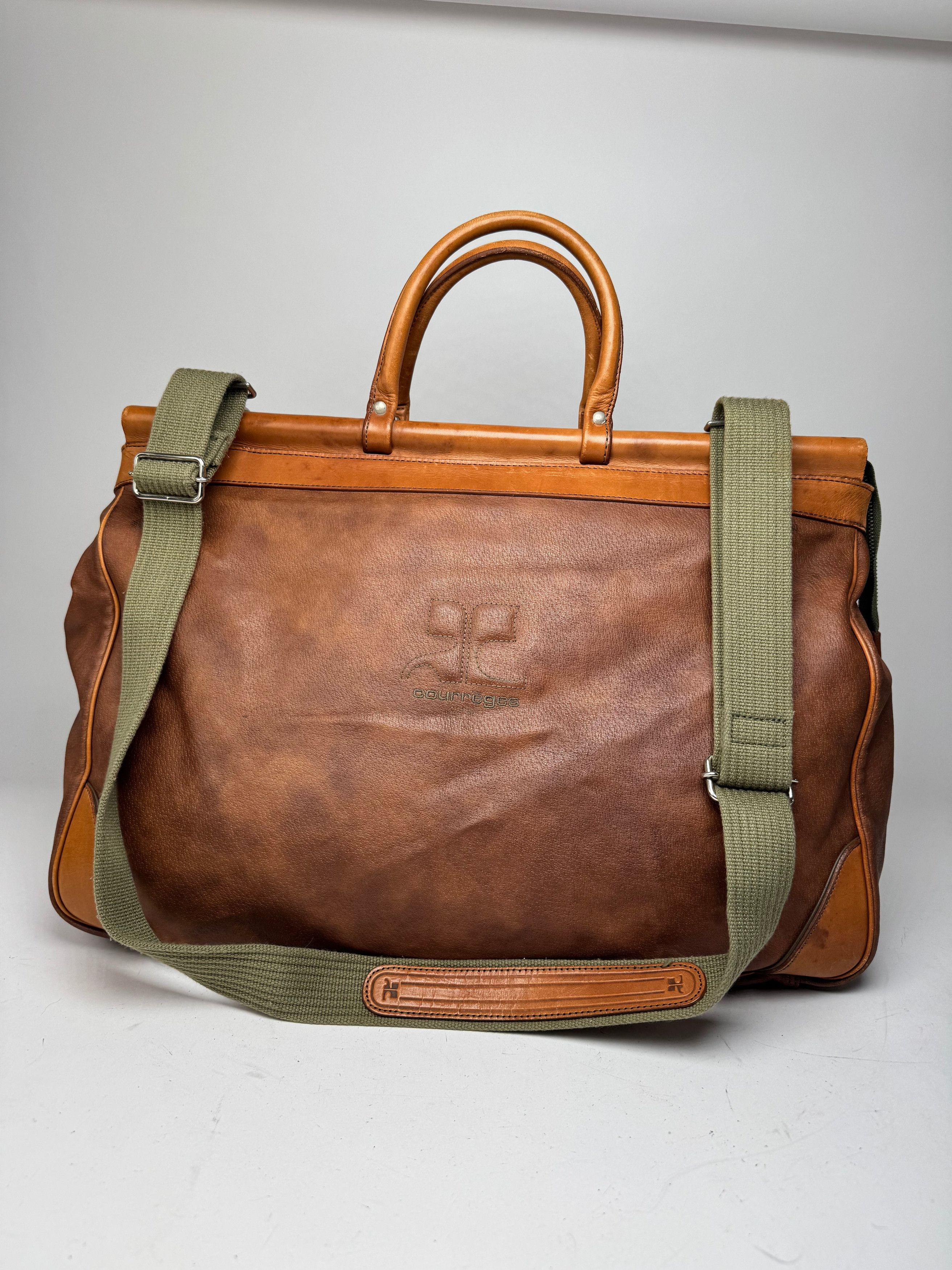 Courreges Vintage Leather Travel Bag Brown Size ONE SIZE - 15 Thumbnail