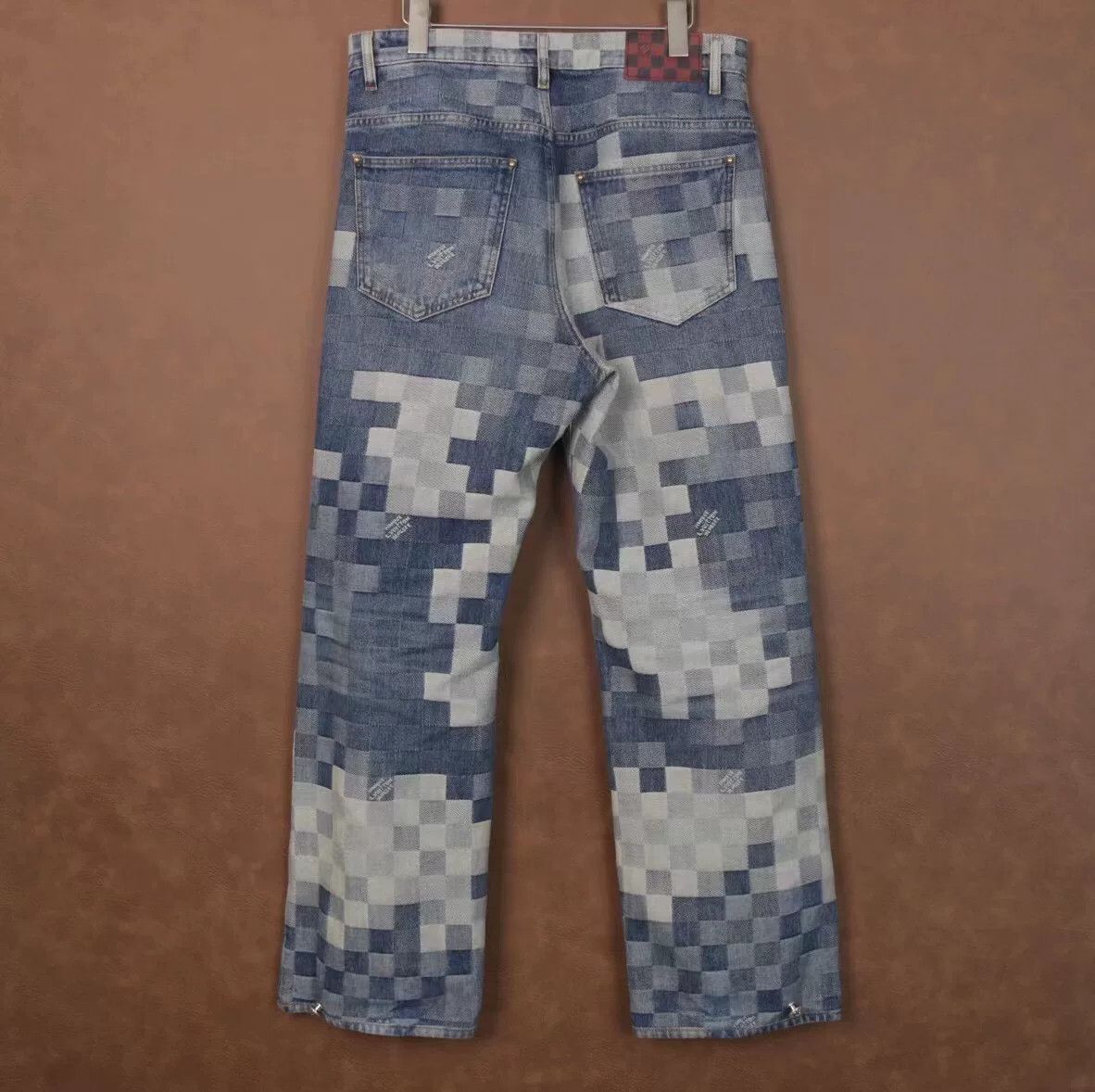 Louis Vuitton Louis Vuitton Mosaic Denim Straight Leg Pants Size US 30 / EU 46 - 3 Thumbnail
