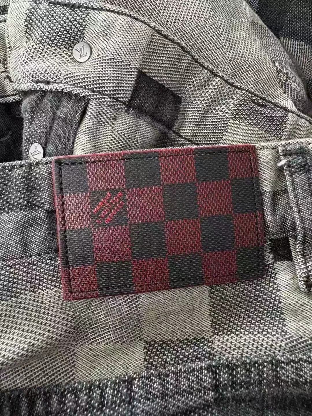 Louis Vuitton louis vuitton gray and white checkered denim pants Size US 32 / EU 48 - 3 Thumbnail