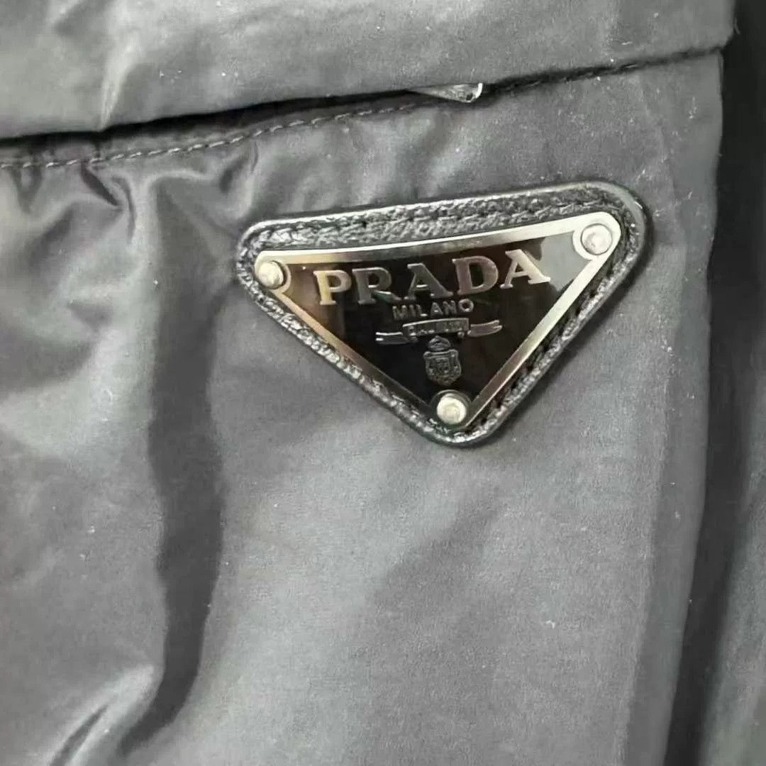 Prada prada black nylon coat with metal logo Size US XL / EU 56 / 4 - 4 Thumbnail