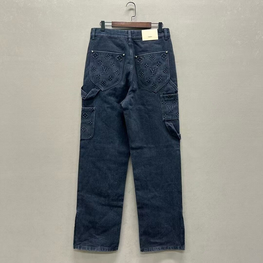 Louis Vuitton Louis Vuitton Embossed Denim Cargo Pants Size US 29 - 2 Thumbnail