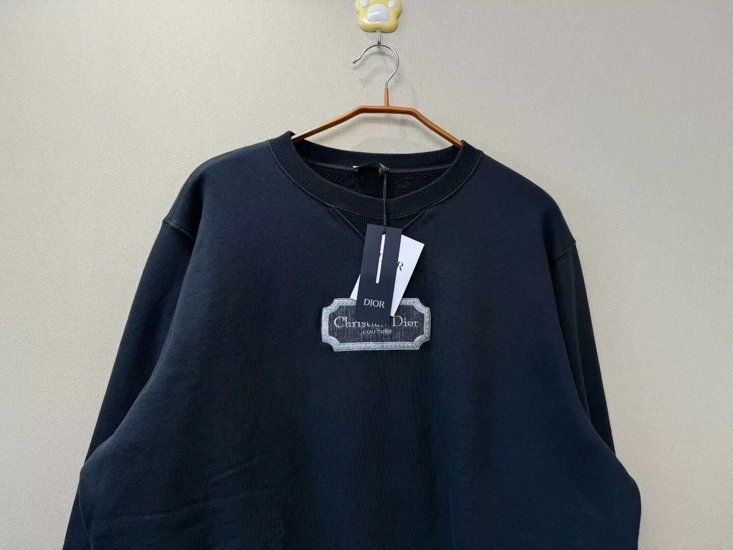 Dior dior black embroidered logo sweatshirt for men Size US XL / EU 56 / 4 - 2 Thumbnail
