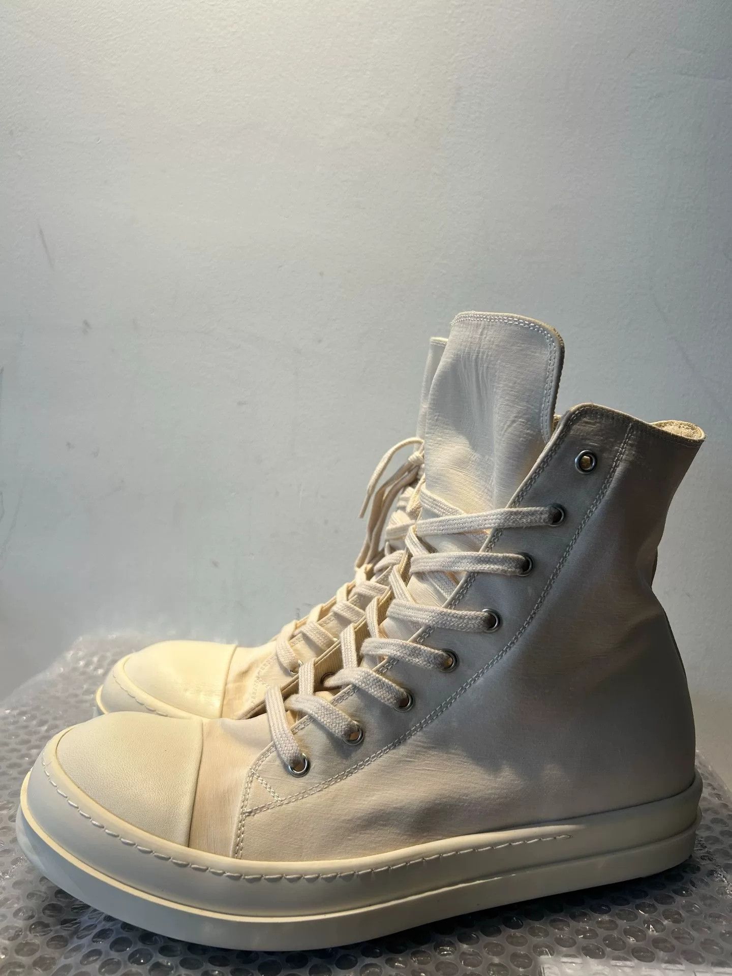 Rick Owens Rick Owens Beige High-Top Sneakers Size US 10 / EU 43 - 3 Thumbnail
