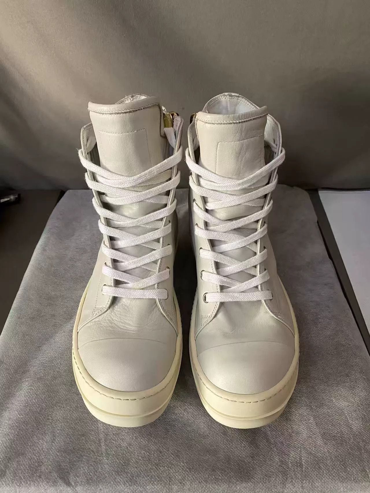 Rick Owens Rick Owens High-Top Leather Sneakers Size US 7 / IT 37 - 3 Thumbnail
