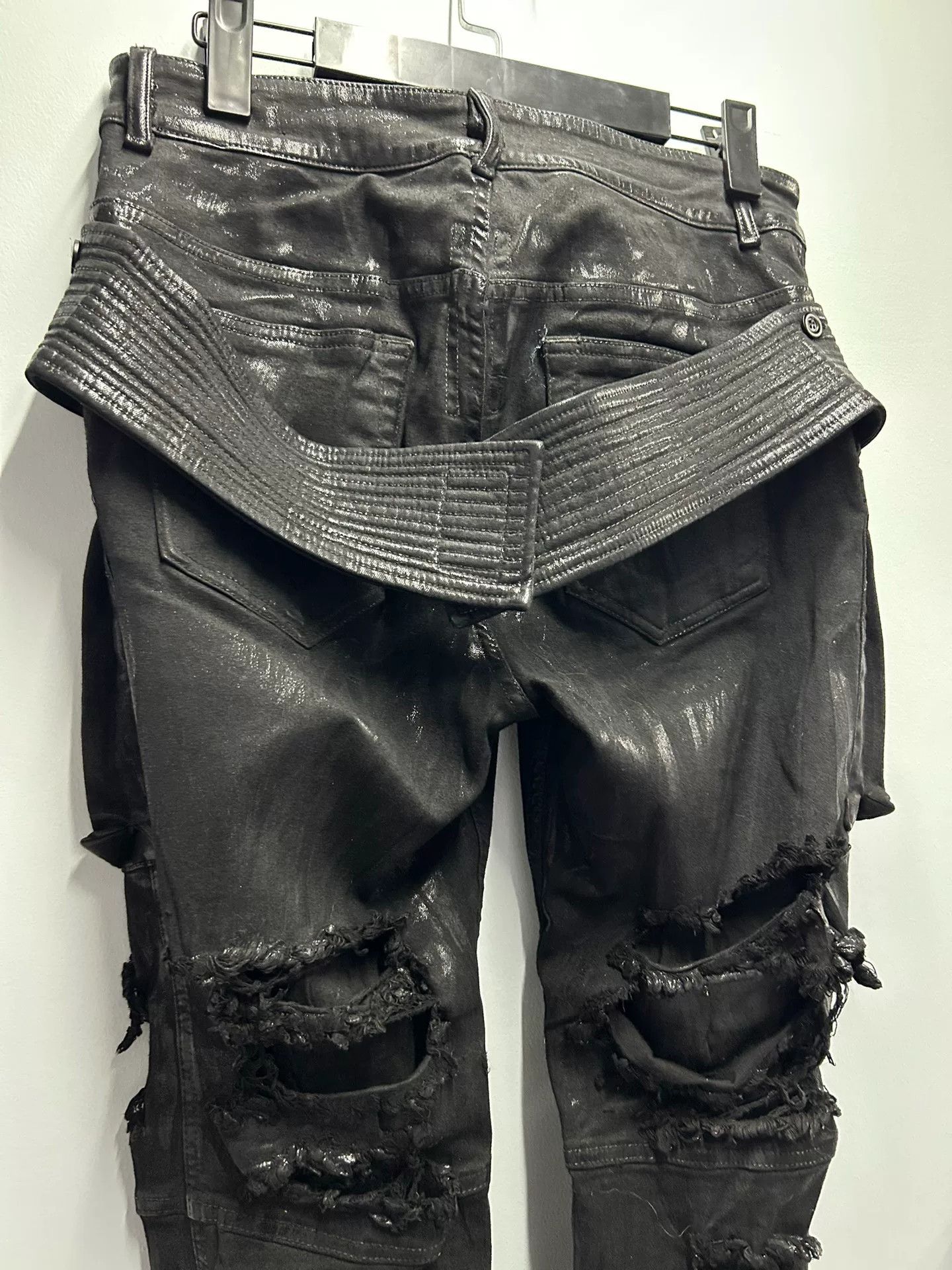 Rick Owens Drkshdw Rick Owens Drkshdw Black Distressed Denim Pants Size US 29 - 4 Thumbnail