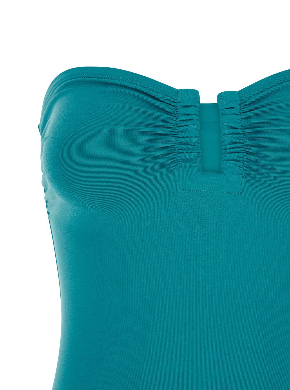 ERES One-Piece Swimsuit 'Cassiopee' with Ruffles on the Front and Strapless in Blue Tech Fabric for Women Size M / US 6-8 / IT 42-44 - 3 Thumbnail