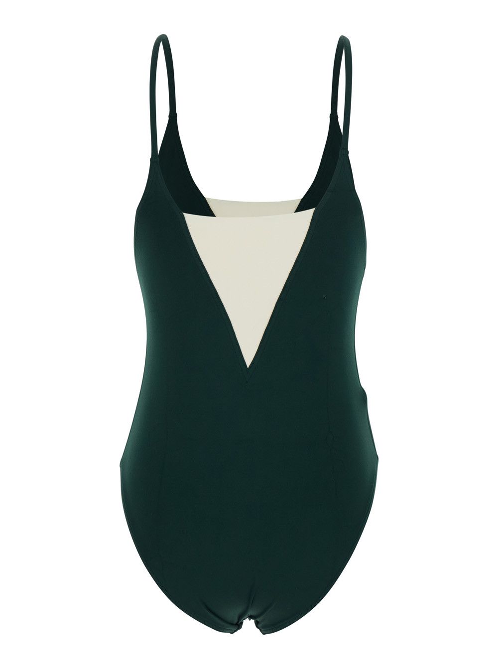 ERES One-Piece Swimsuit 'Entrevue' with Contrast Details and Thin Straps in Green for Women Size M / US 6-8 / IT 42-44 - 2 Thumbnail
