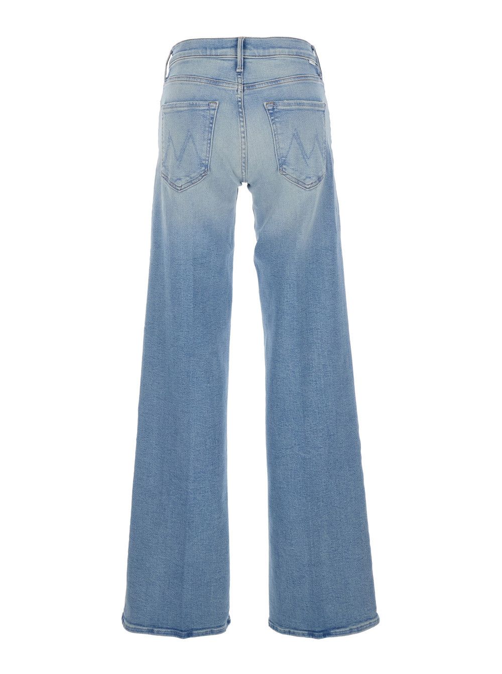 MOTHER 'The Mid Rise Mavin Sneak' Light Blue Jeans with Belt Loops and Logo Embroidery on the Rear in Denim Woman Size 26" / US 2 / IT 38 - 2 Thumbnail