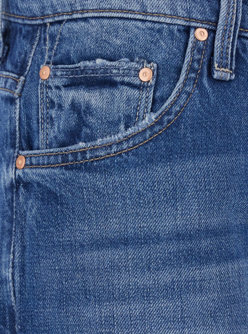MOTHER Jeans 'The Rerun Zip Sneak' with Belt Loops and Logo Embroidery on the Back in Blue Denim for Women Size 26" / US 2 / IT 38 - 3 Thumbnail