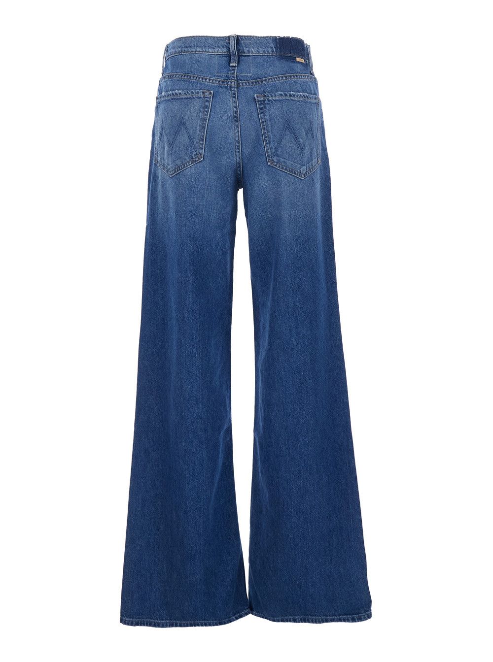 MOTHER Jeans 'The Rerun Zip Sneak' with Belt Loops and Logo Embroidery on the Back in Blue Denim for Women Size 29" - 2 Thumbnail