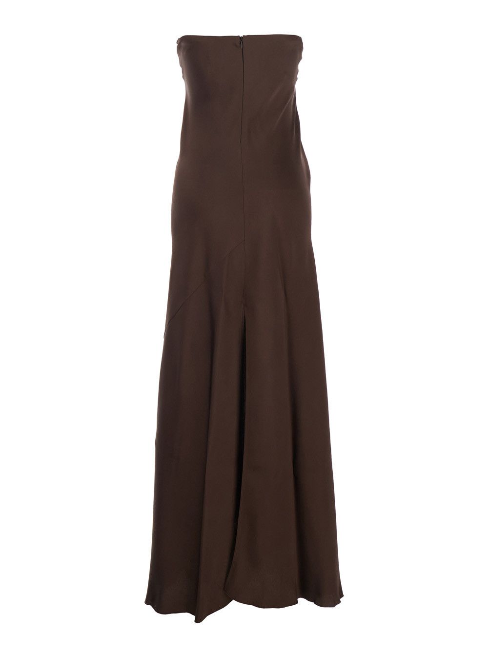 forte_forte Long 'Sleeveless' Dress with Off Shoulder and Zip Closure at the Back in Viscose Blend Brown Women Size XS / US 0-2 / IT 36-38 - 2 Thumbnail