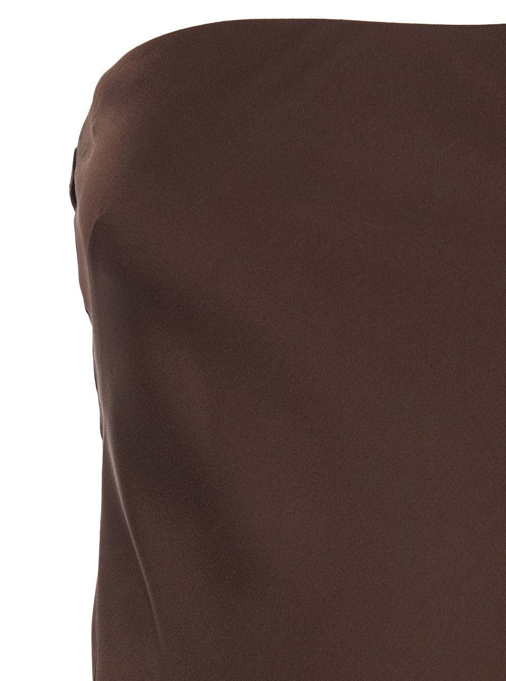 forte_forte Long 'Sleeveless' Dress with Off Shoulder and Zip Closure at the Back in Viscose Blend Brown Women Size M / US 6-8 / IT 42-44 - 3 Thumbnail